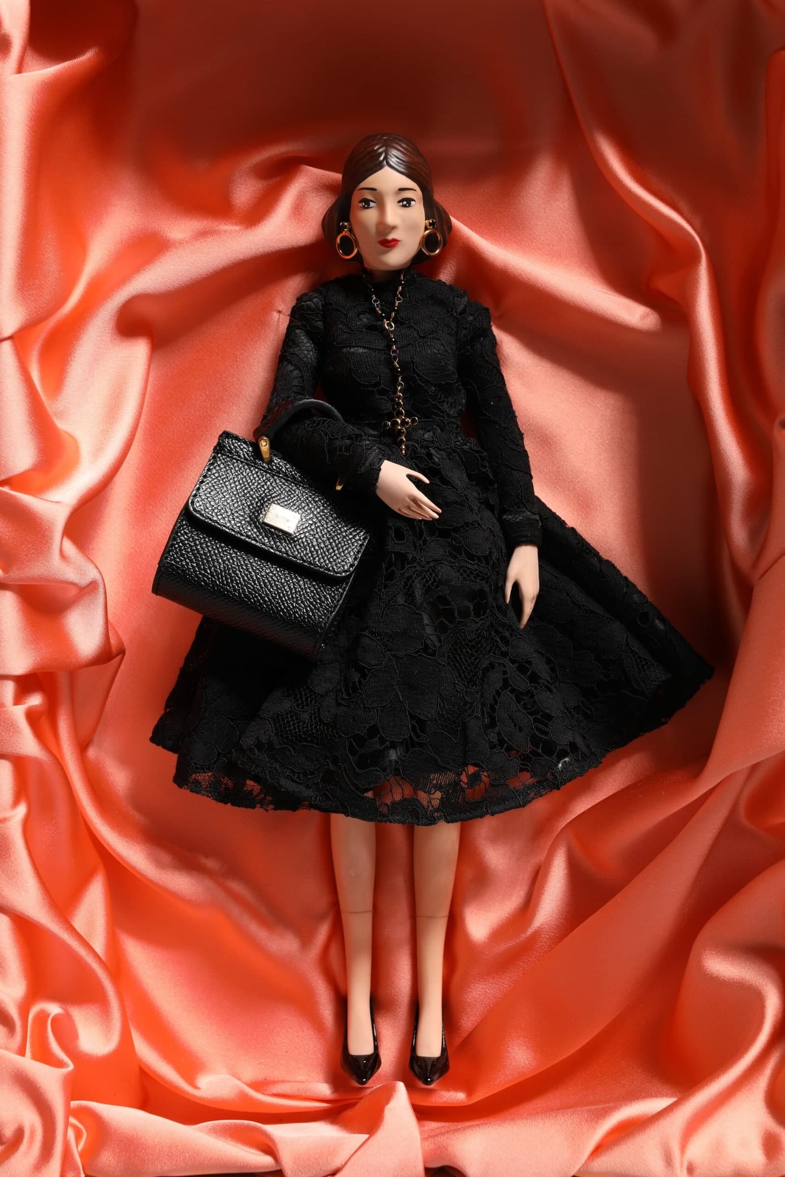Black Dress Ceramic Porcelain Fashion Leather Sicily Dolls - 6