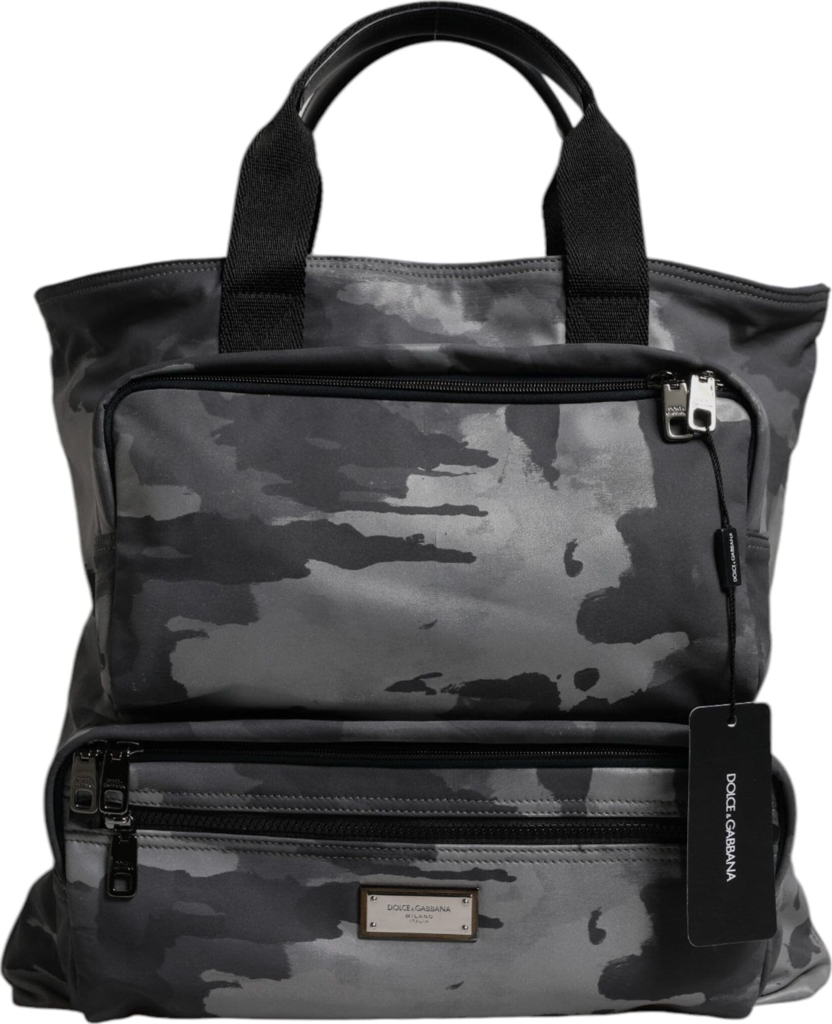 Black Camouflage Shoulder Strap Logo Plaque Bag - 2