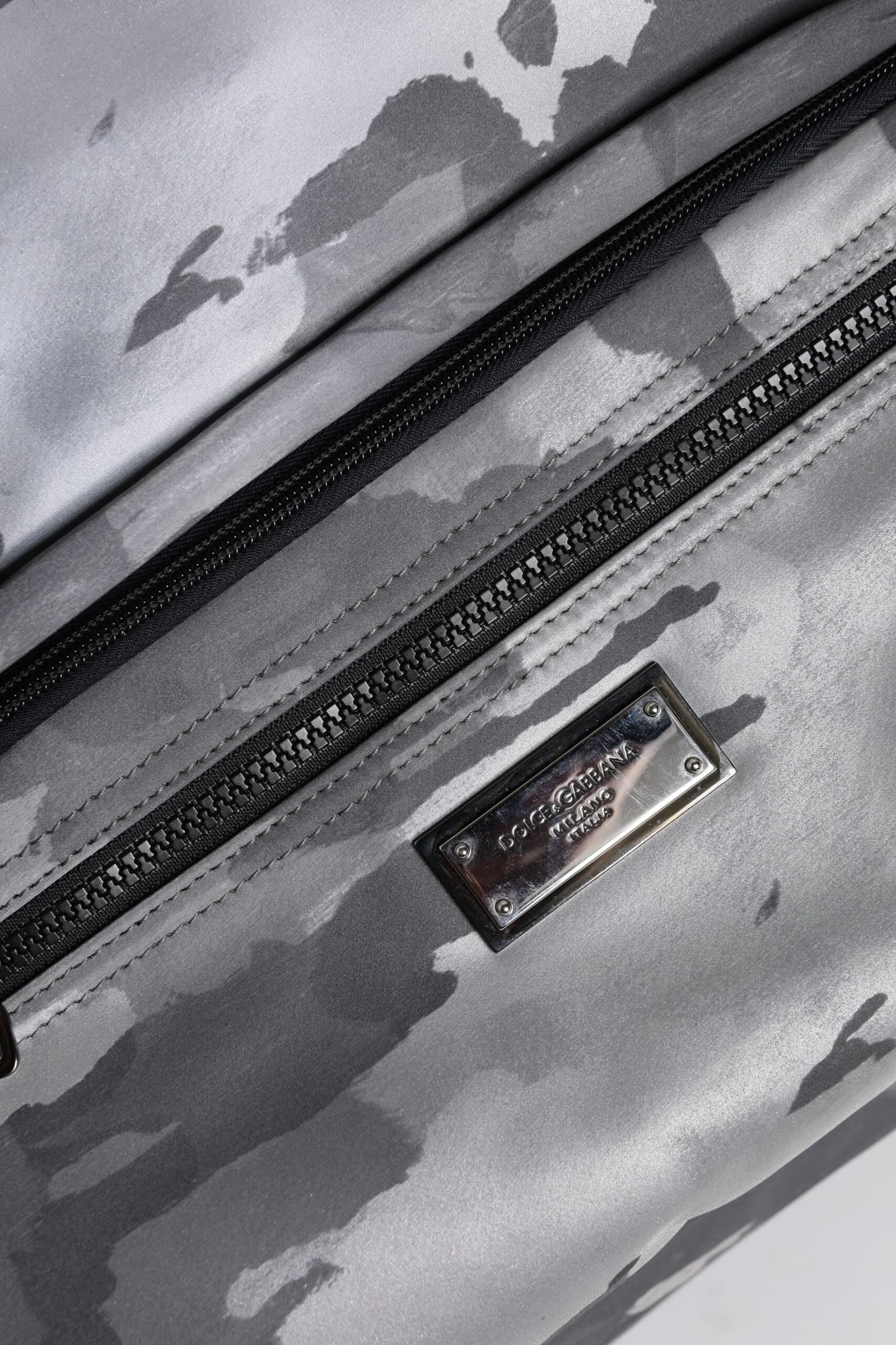 Black Camouflage Shoulder Strap Logo Plaque Bag - 7