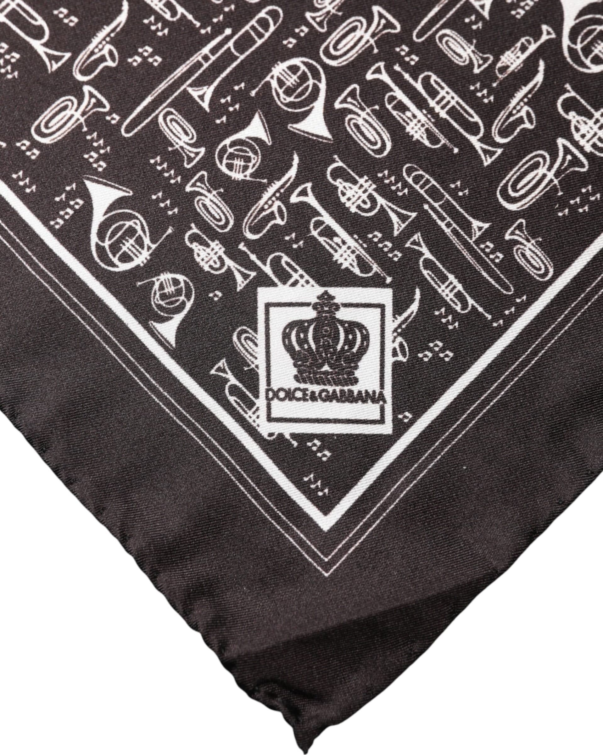 Brown Jazz Club Square Handkerchief Men 32cm x 31cm Scarf - 2