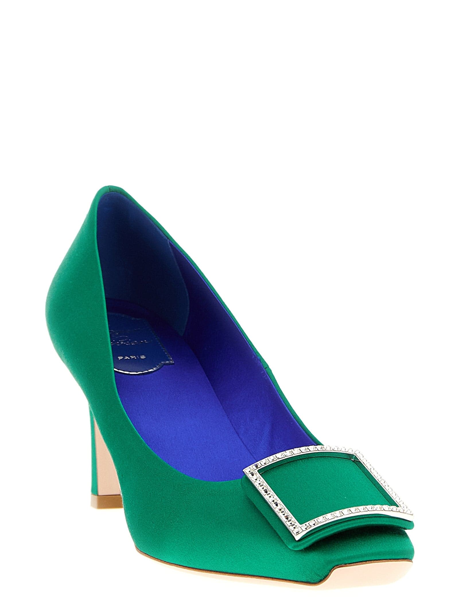 Bicolor Viscose Mid Heel Pumps - 2