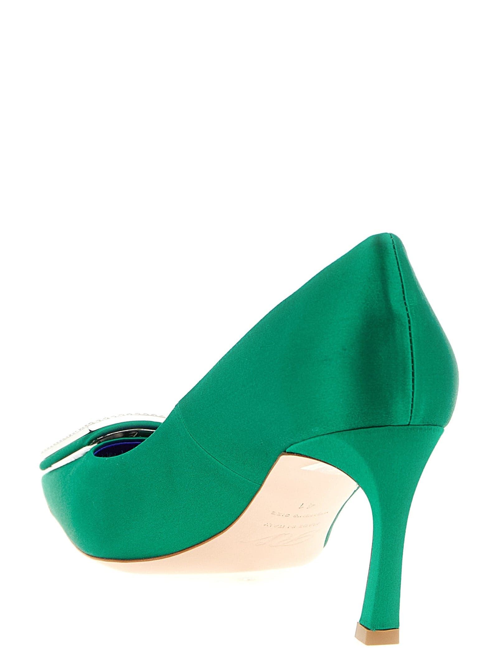 Bicolor Viscose Mid Heel Pumps - 3