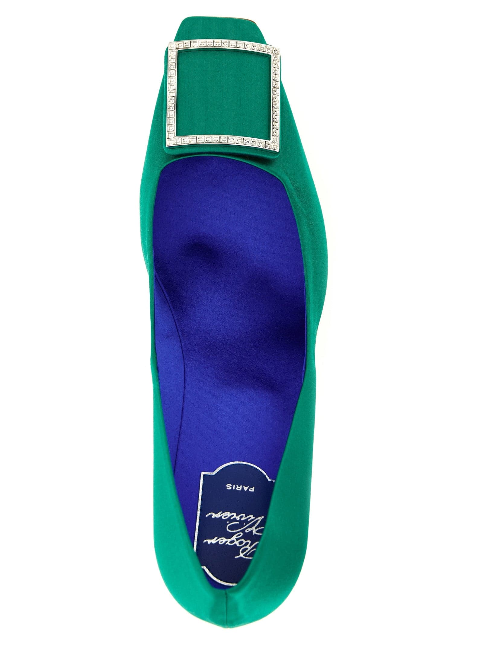 Bicolor Viscose Mid Heel Pumps - 4