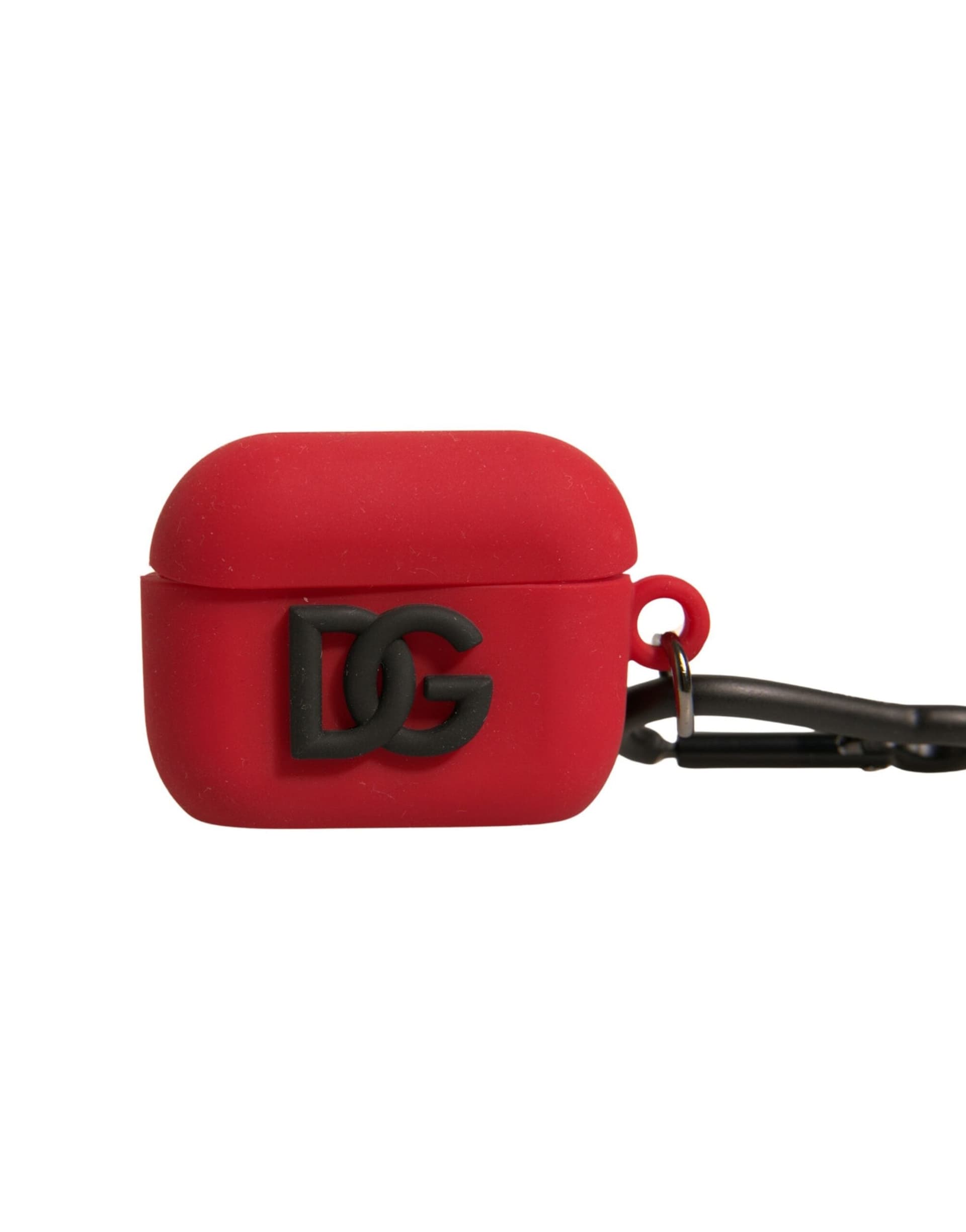 Red Silicone Rubber Logo Embossed Airpods Case - 3