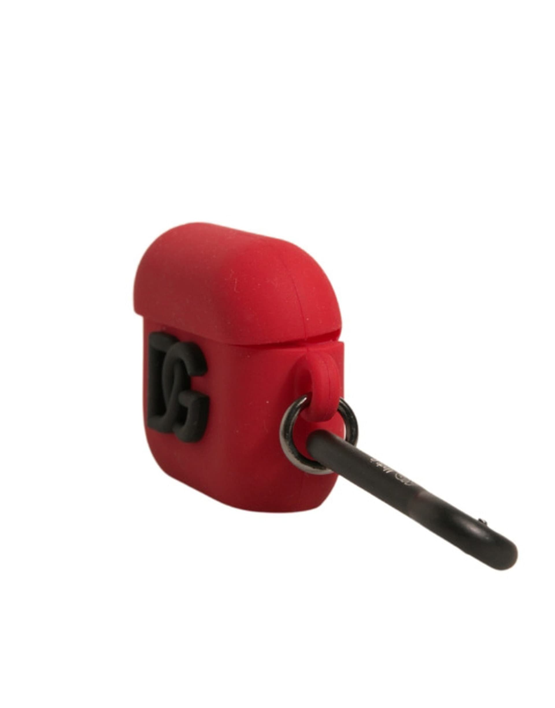 Red Silicone Rubber Logo Embossed Airpods Case - 4
