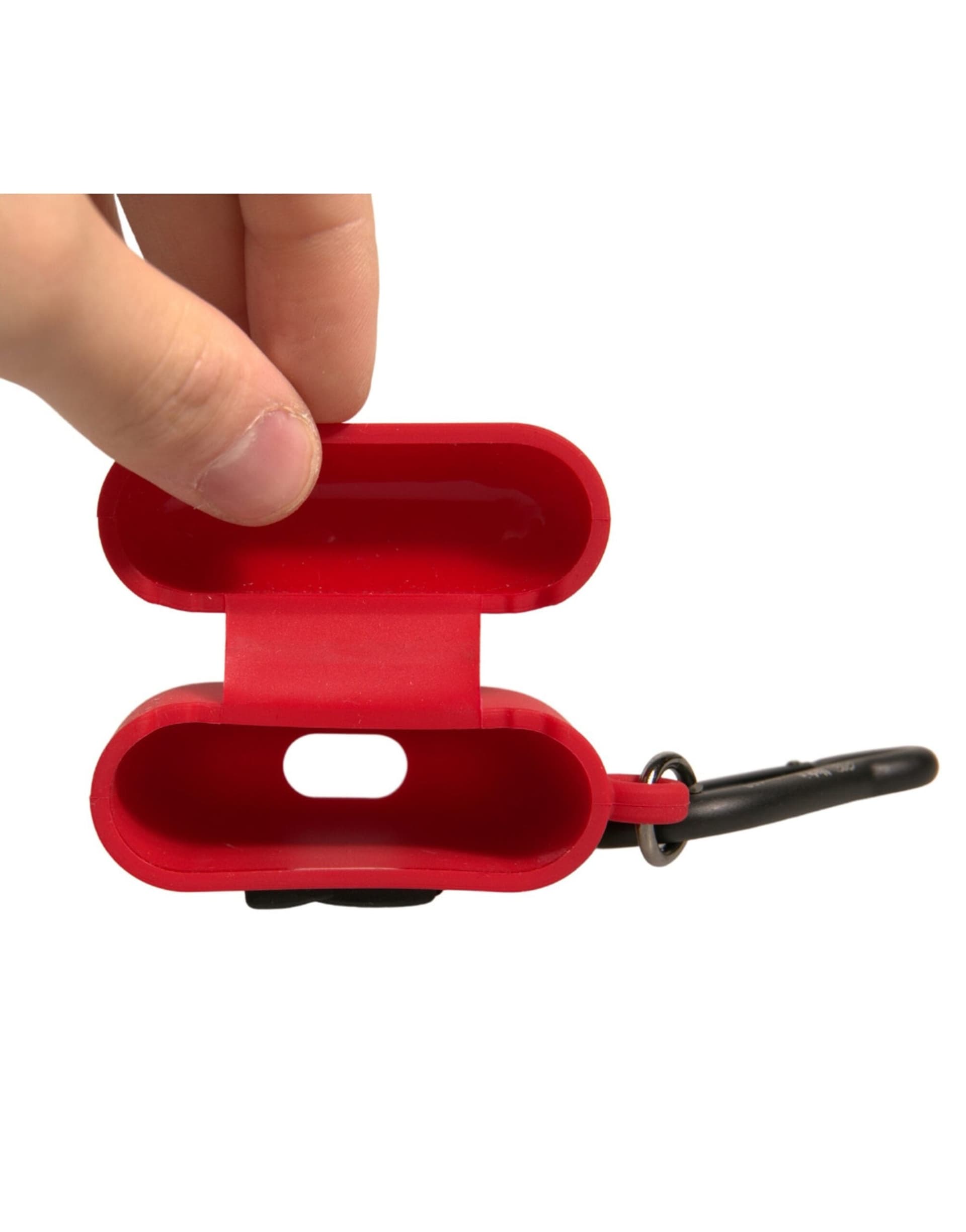 Red Silicone Rubber Logo Embossed Airpods Case - 8