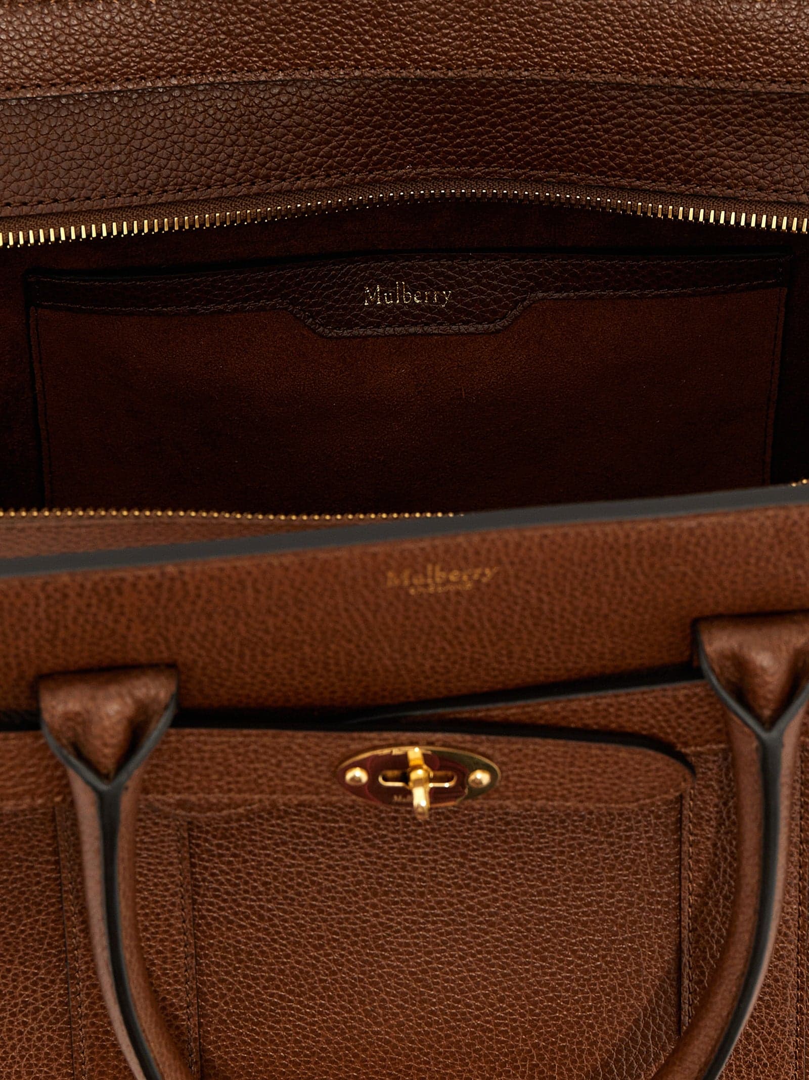 Brown Bovine Leather Tote Bag - 4