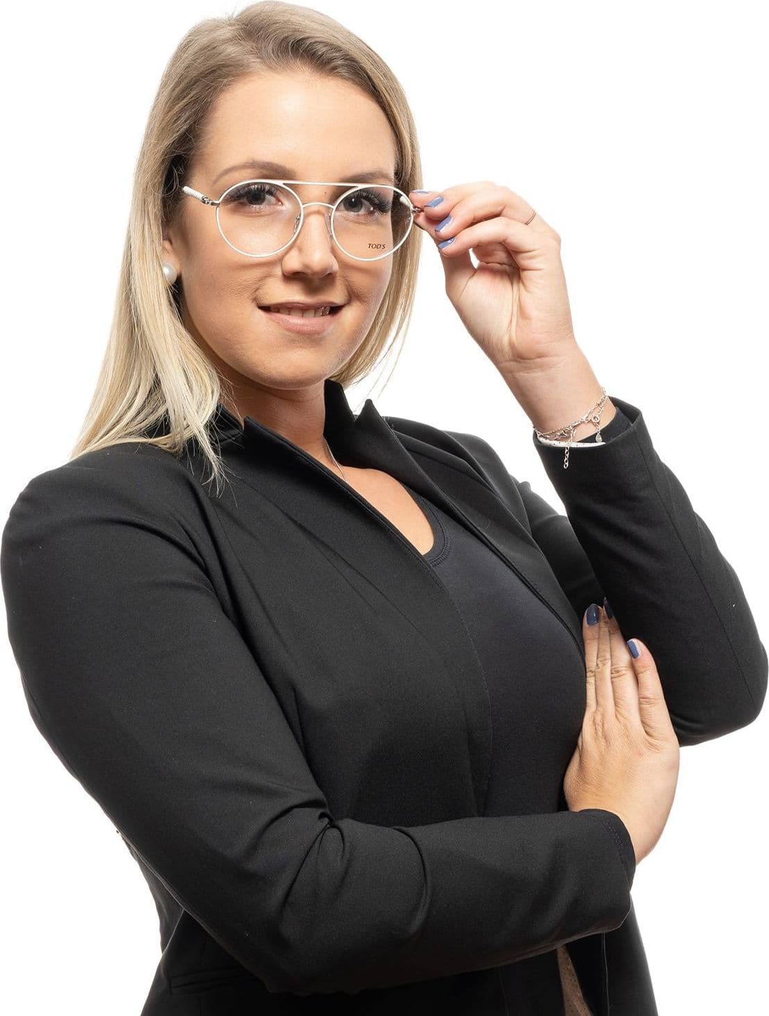 White Metal & Leather Glasses (Frames) - 4
