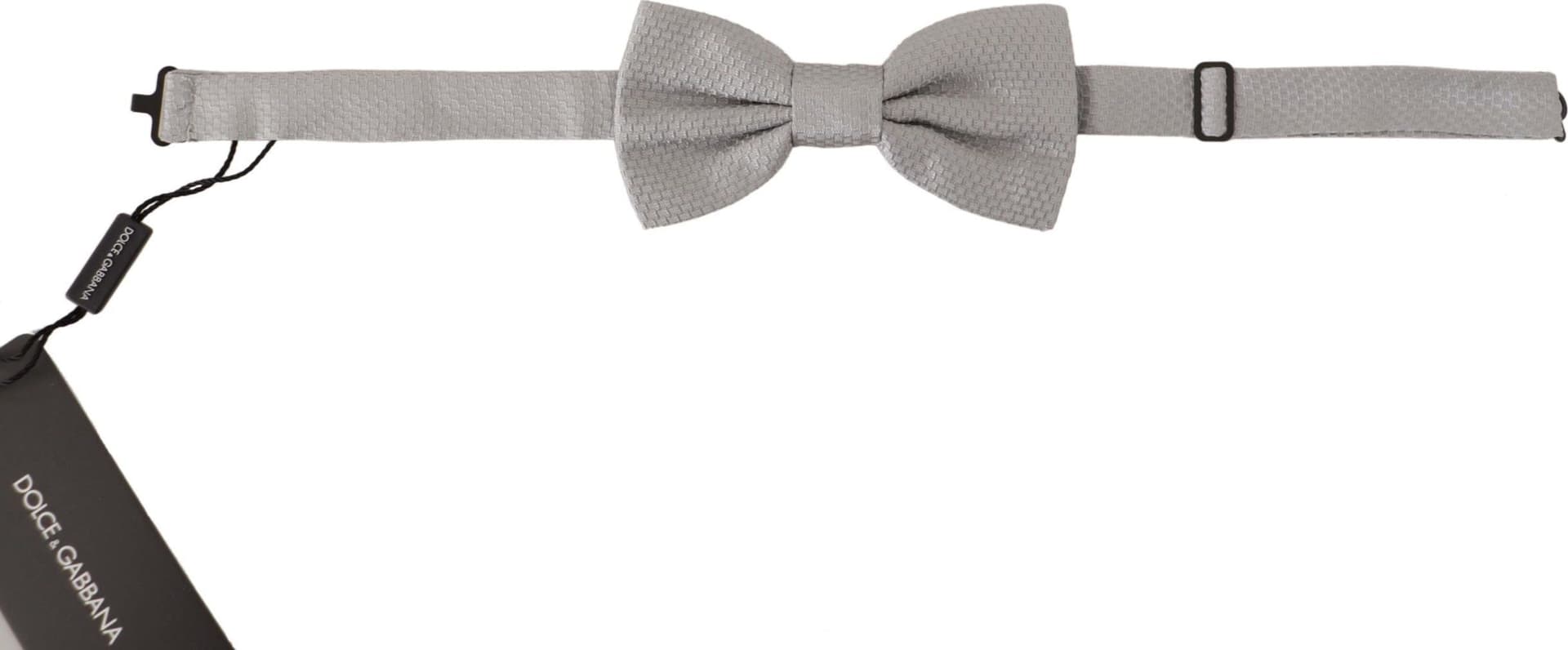 Gray 100% Silk Adjustable Neck Papillon Tie - 5