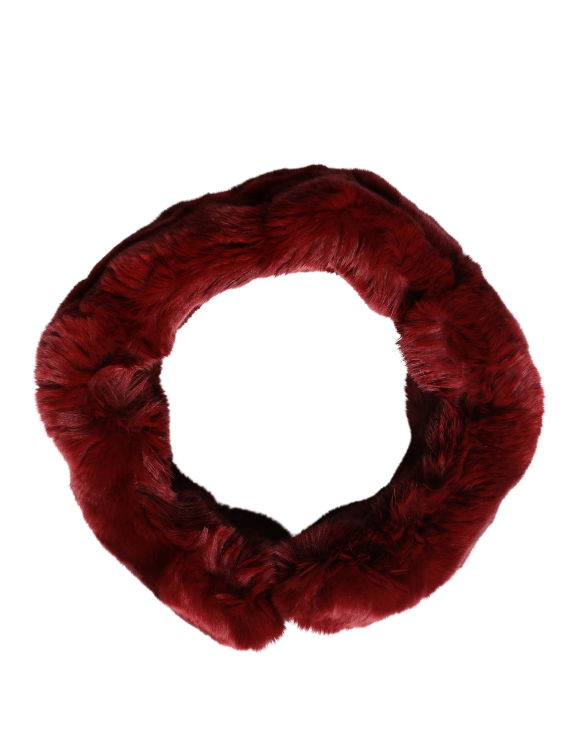 Red Lamb Fur Collar Women Neck Wrap 50cm x 8cm Scarf - 5