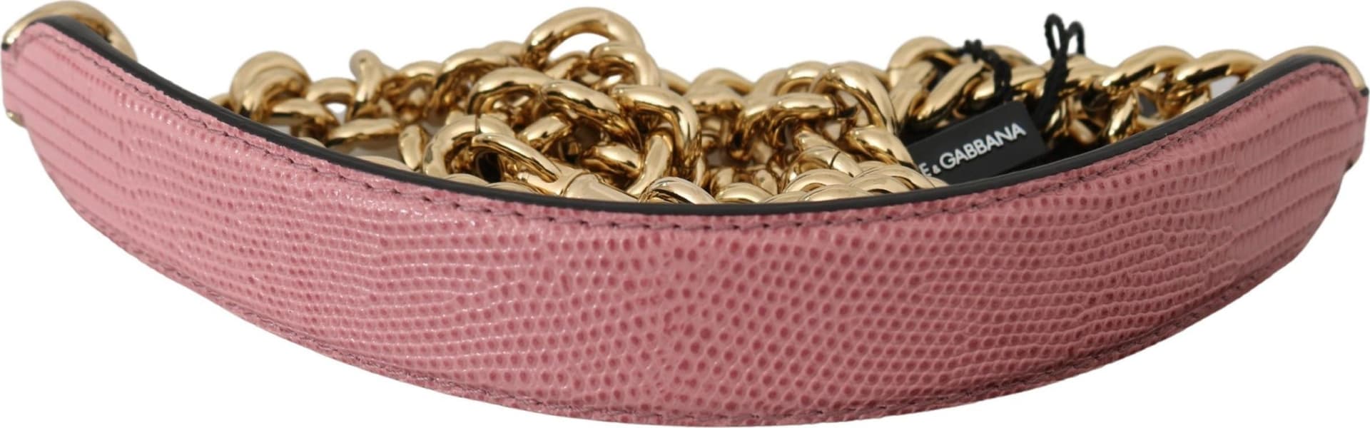 Pink Leather Gold Chain Accessory Shoulder Strap