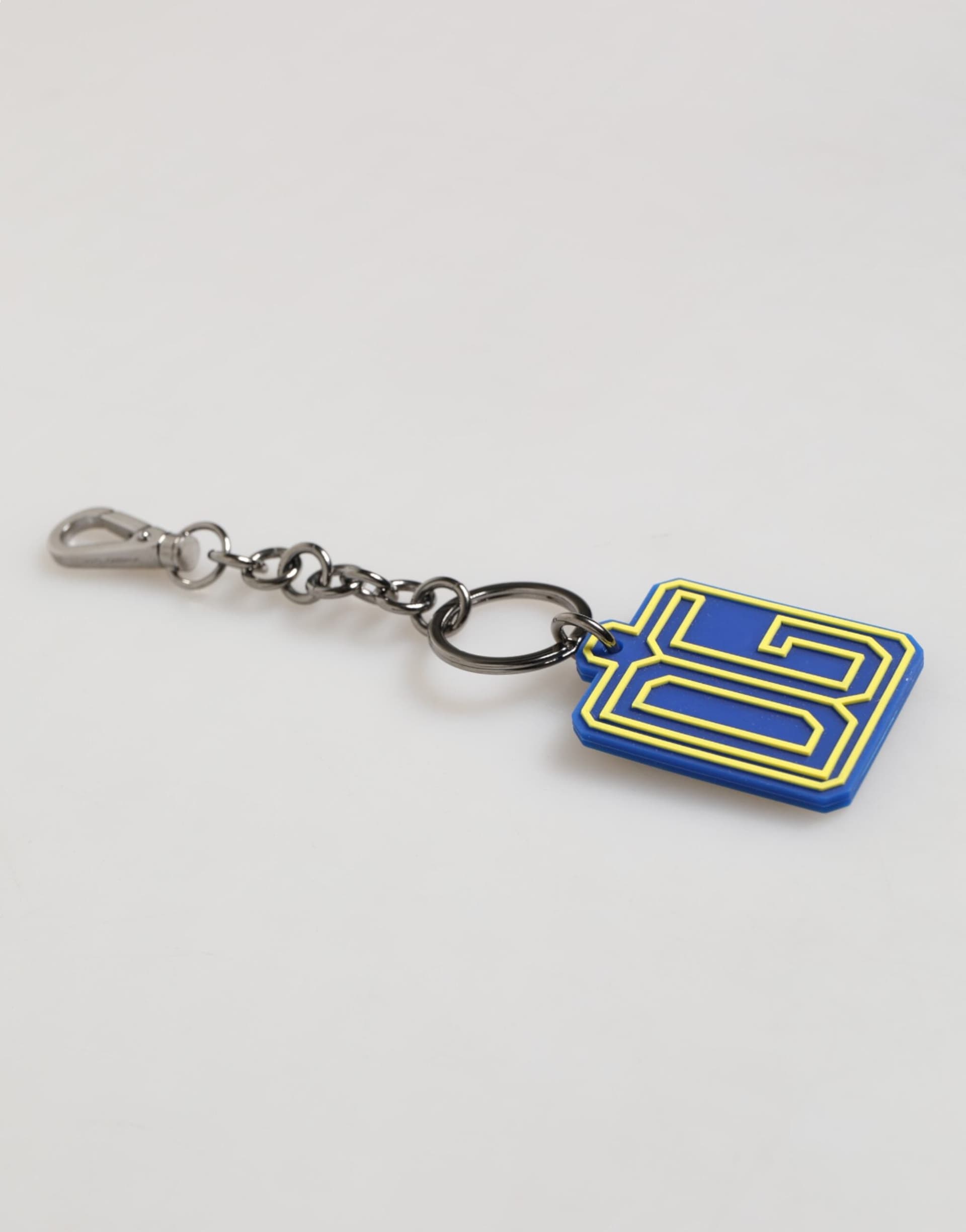Blue Yellow DG Rubber Logo Silver Men Keychain Keyring - 4