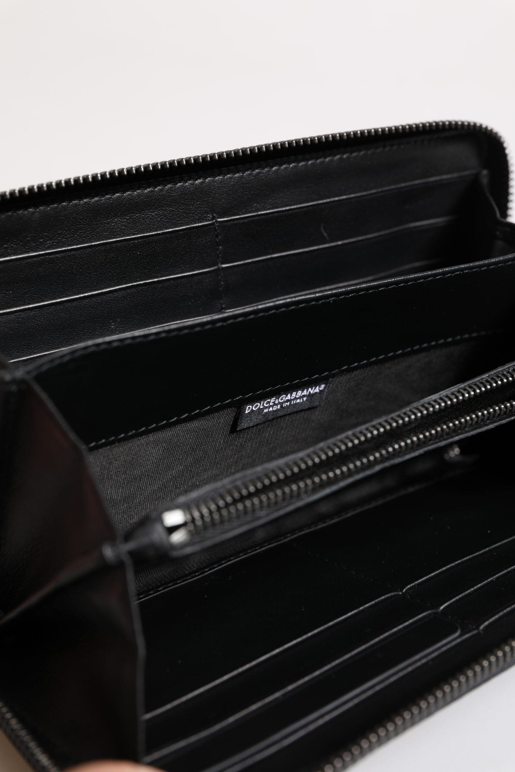 Black Blue Exotic Leather Embossed Continental Wallet - 7