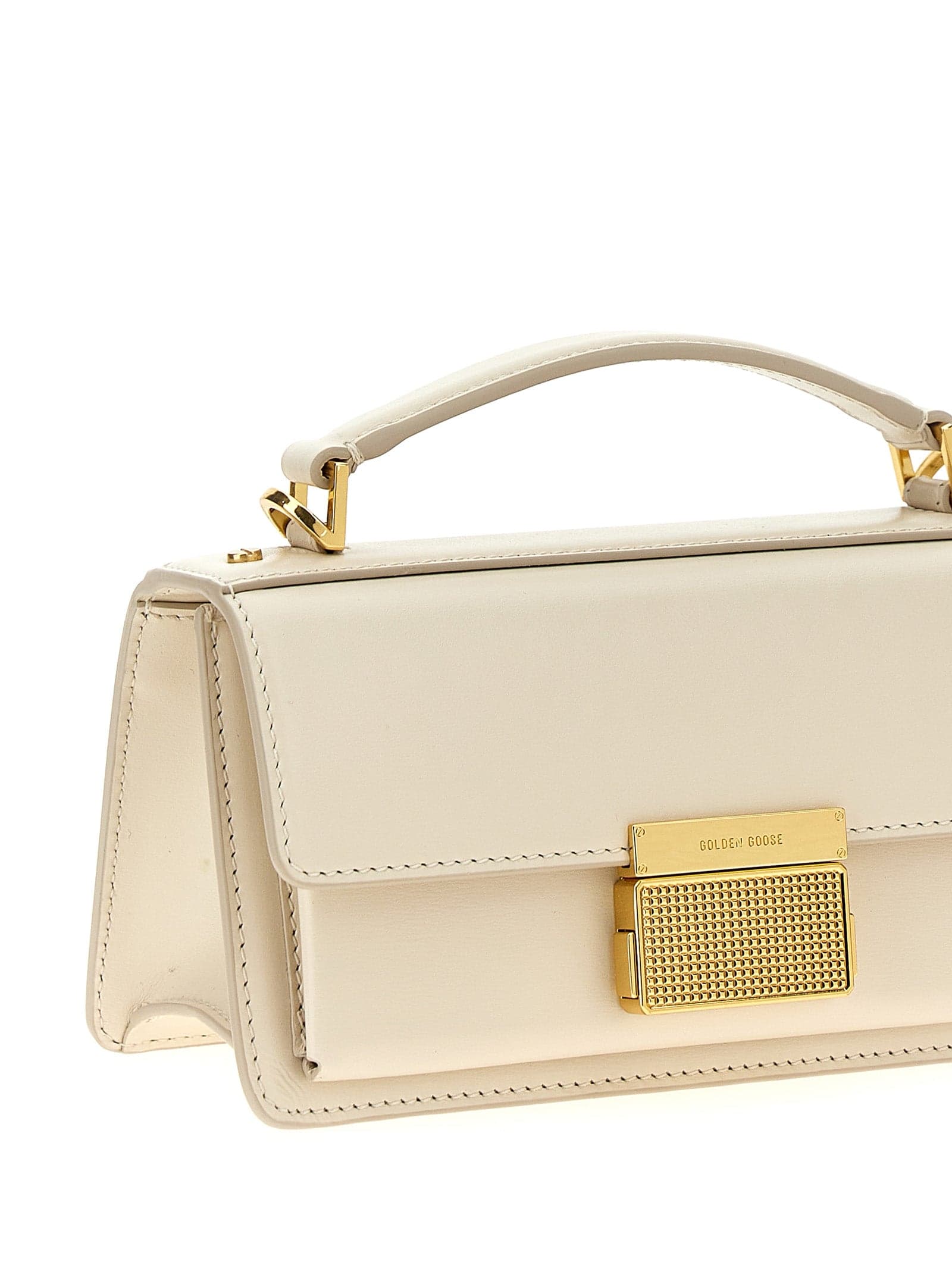 White Cowhide Handbag - 3