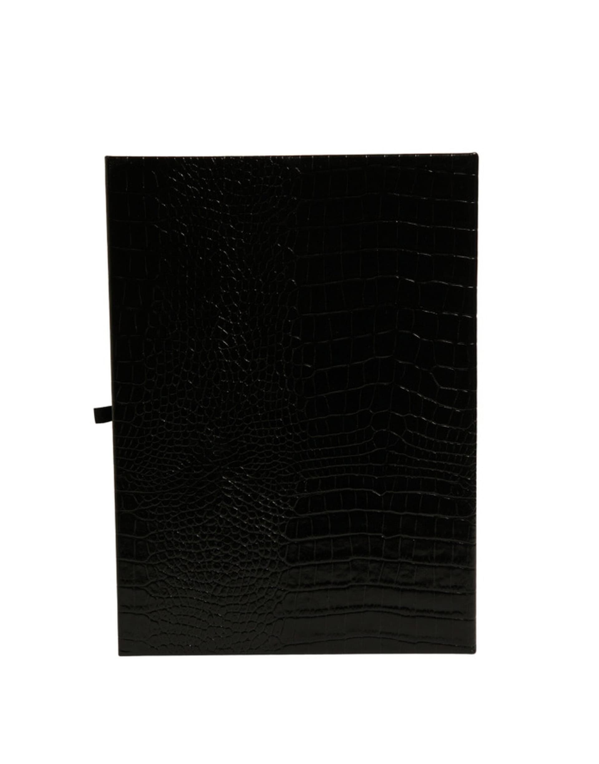 Elegant Black Leather Logo Plaque Holder Catalogue Case - 4