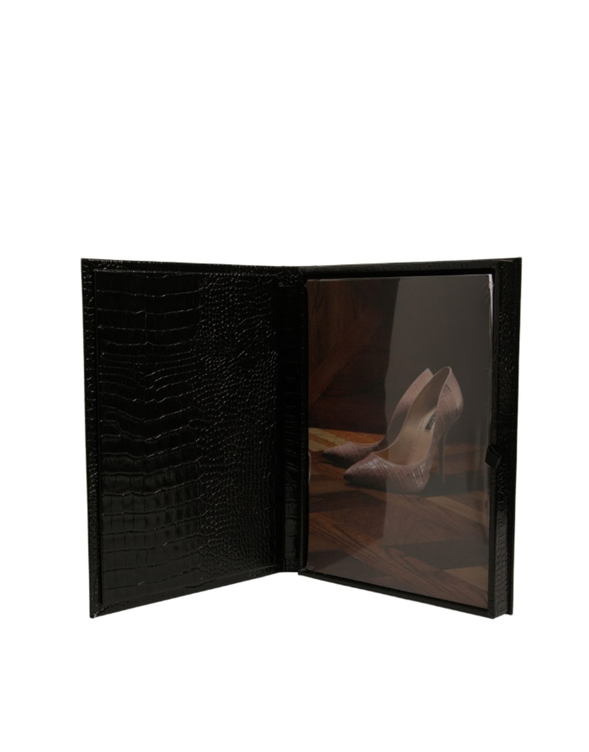 Elegant Black Leather Logo Plaque Holder Catalogue Case - 5