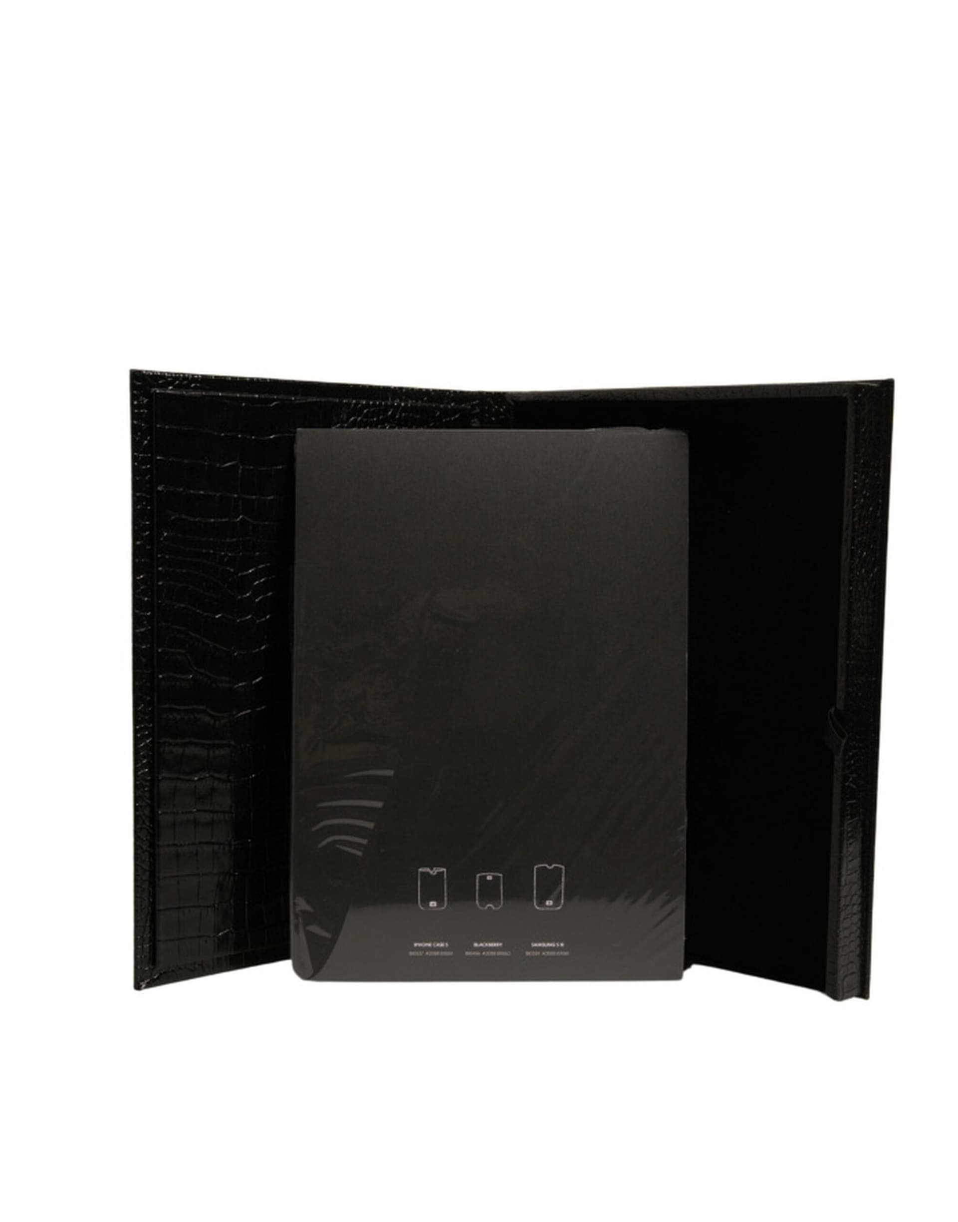 Elegant Black Leather Logo Plaque Holder Catalogue Case - 6