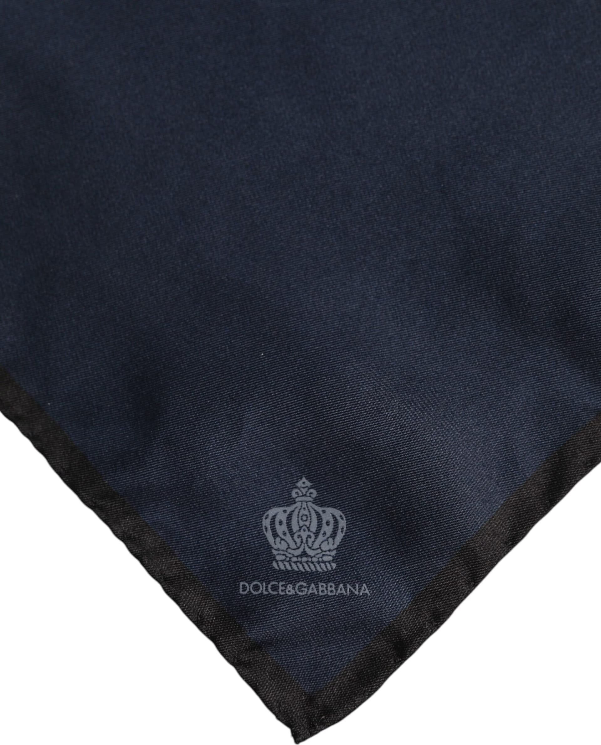 Blue DG Crown Silk Square Men Foulard Scarf - 3