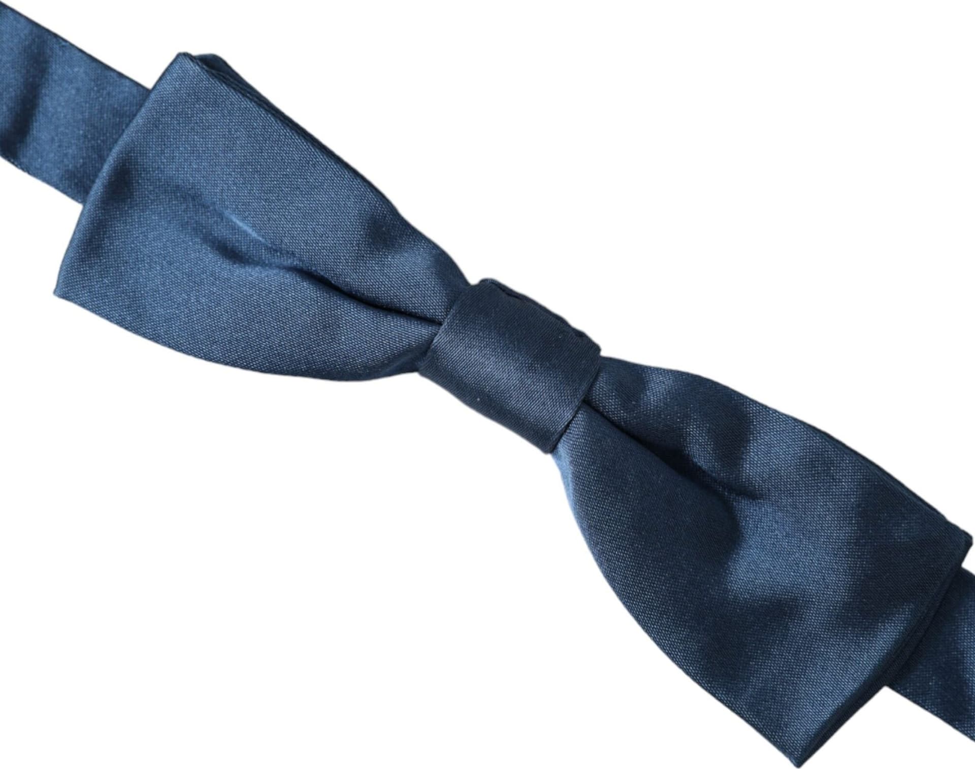 Blue Satin Silk Adjustable Neck Men Bow Tie - 3