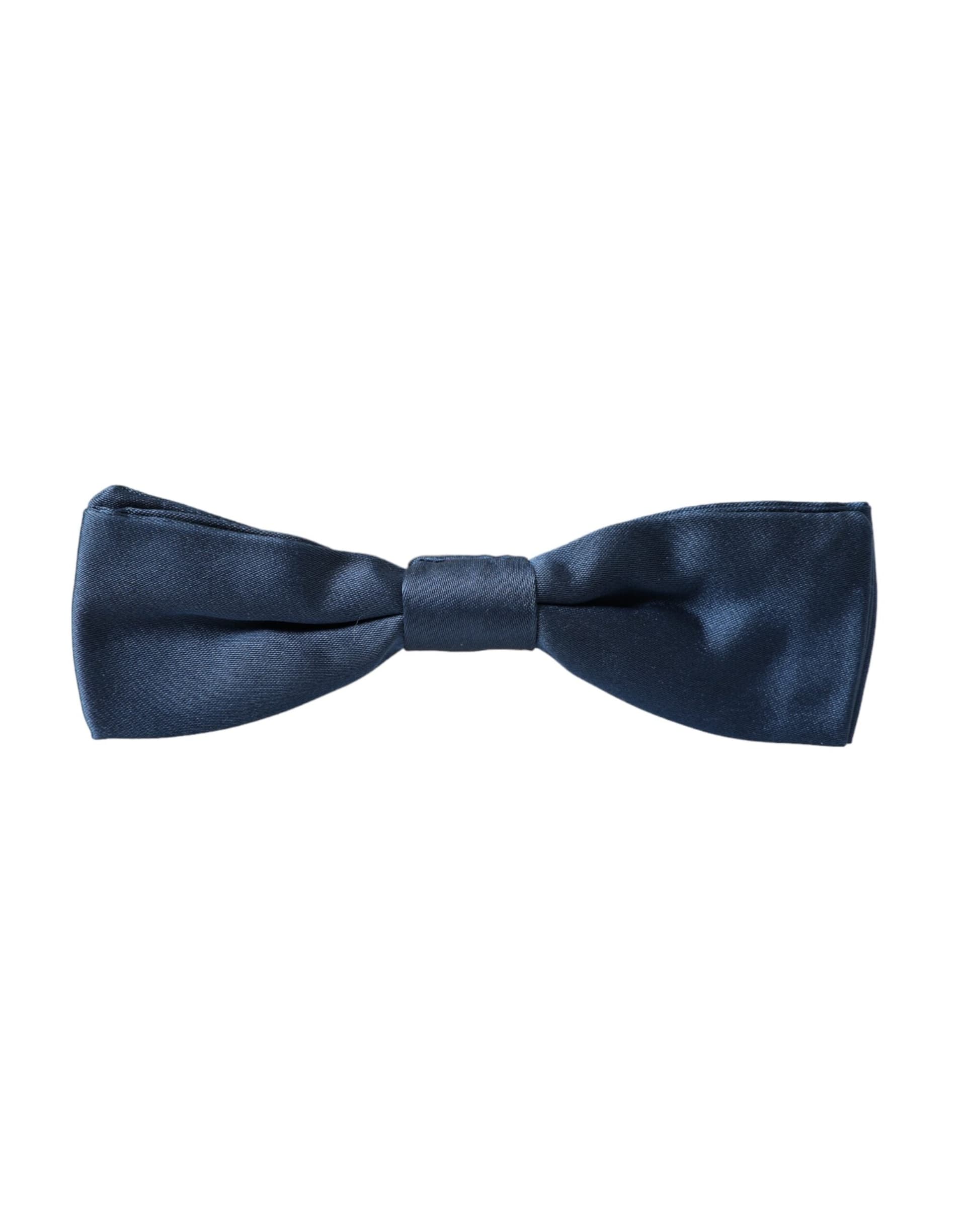 Blue Satin Silk Adjustable Neck Men Bow Tie - 6