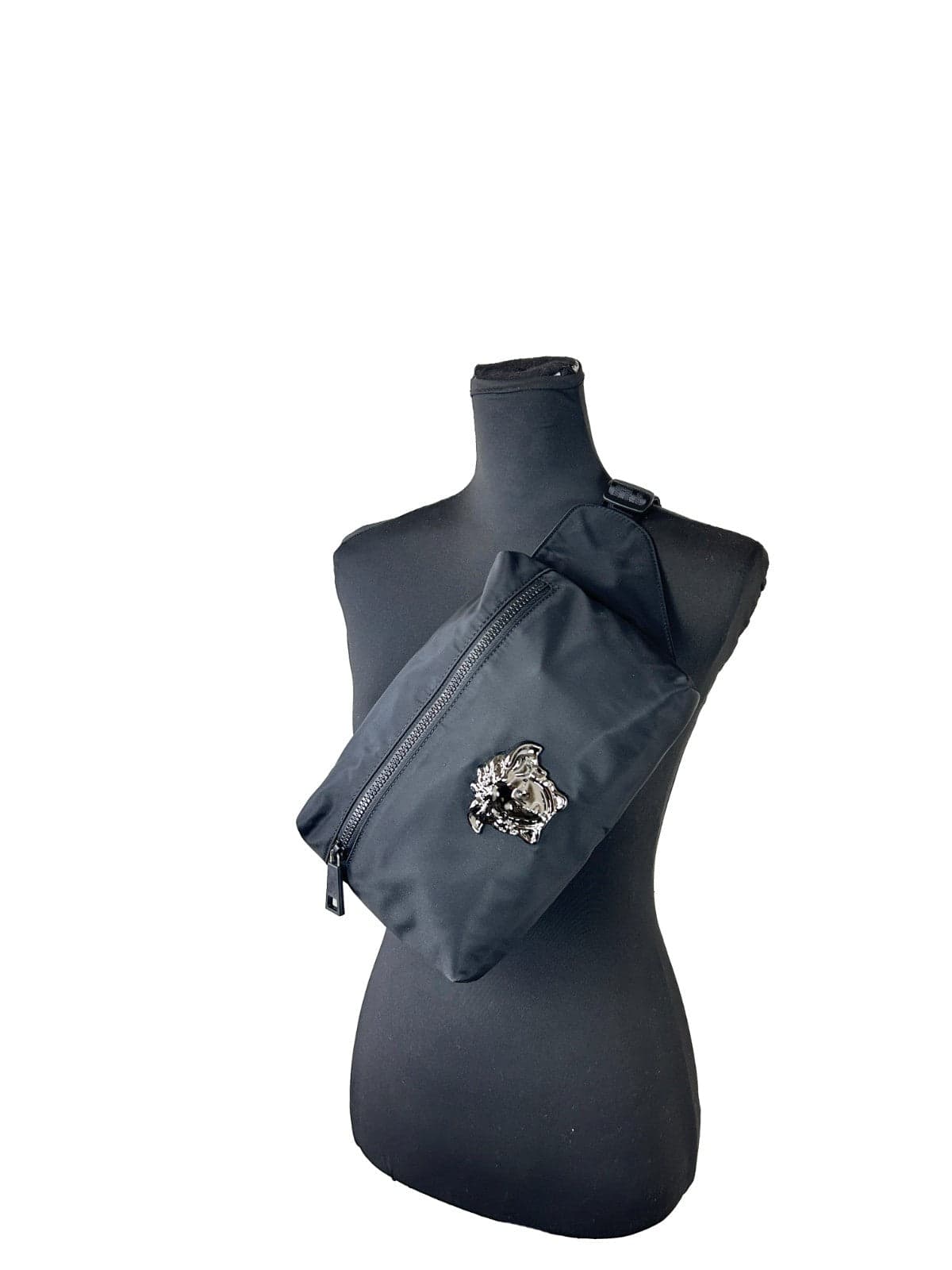 Versace Medusa Black Nylon Belt Bag Waist Fanny Pack Purse - 3