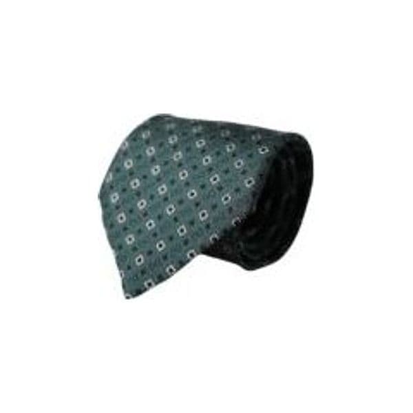 Green Silk Branded Logo Adjustable Men Tie
