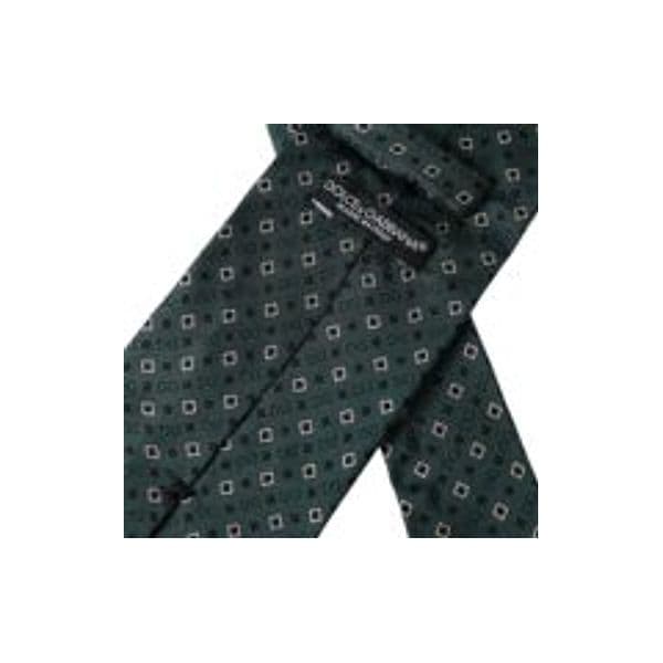 Green Silk Branded Logo Adjustable Men Tie - 4