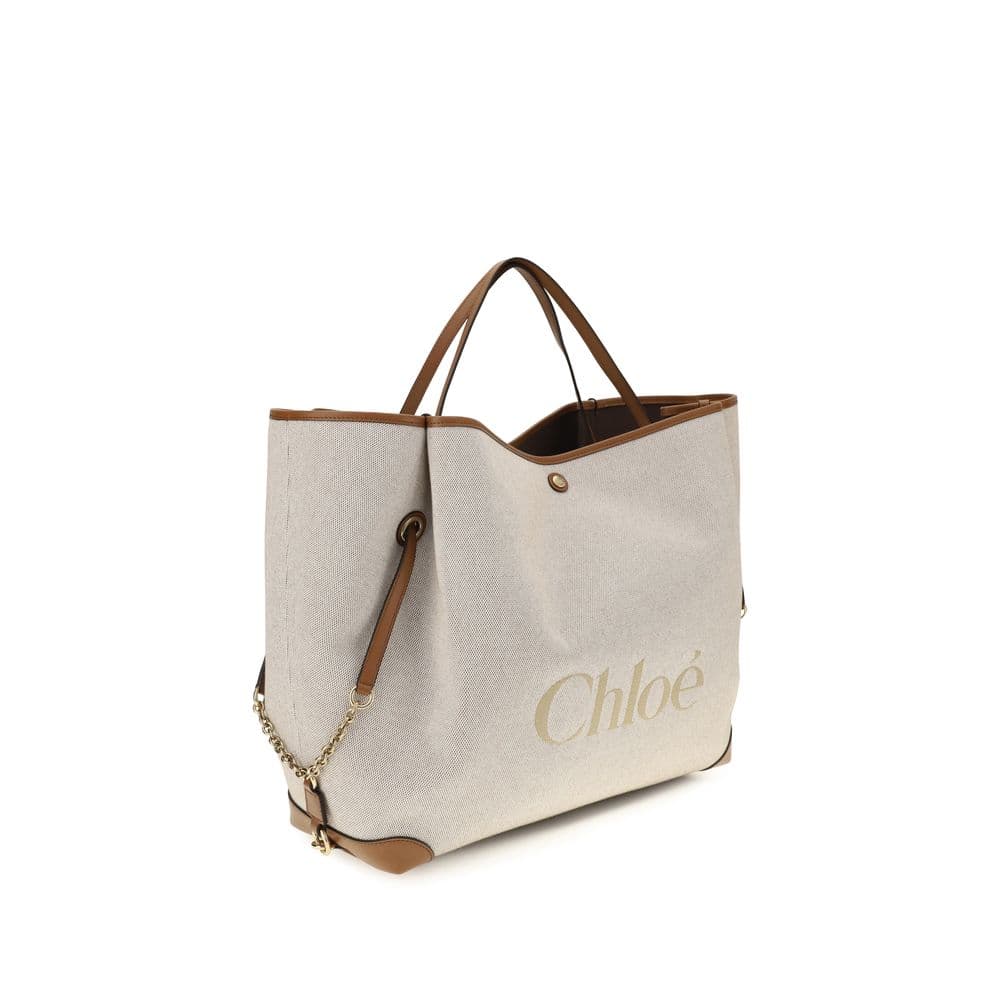 Beige Cotton Shoulder Bag - 2