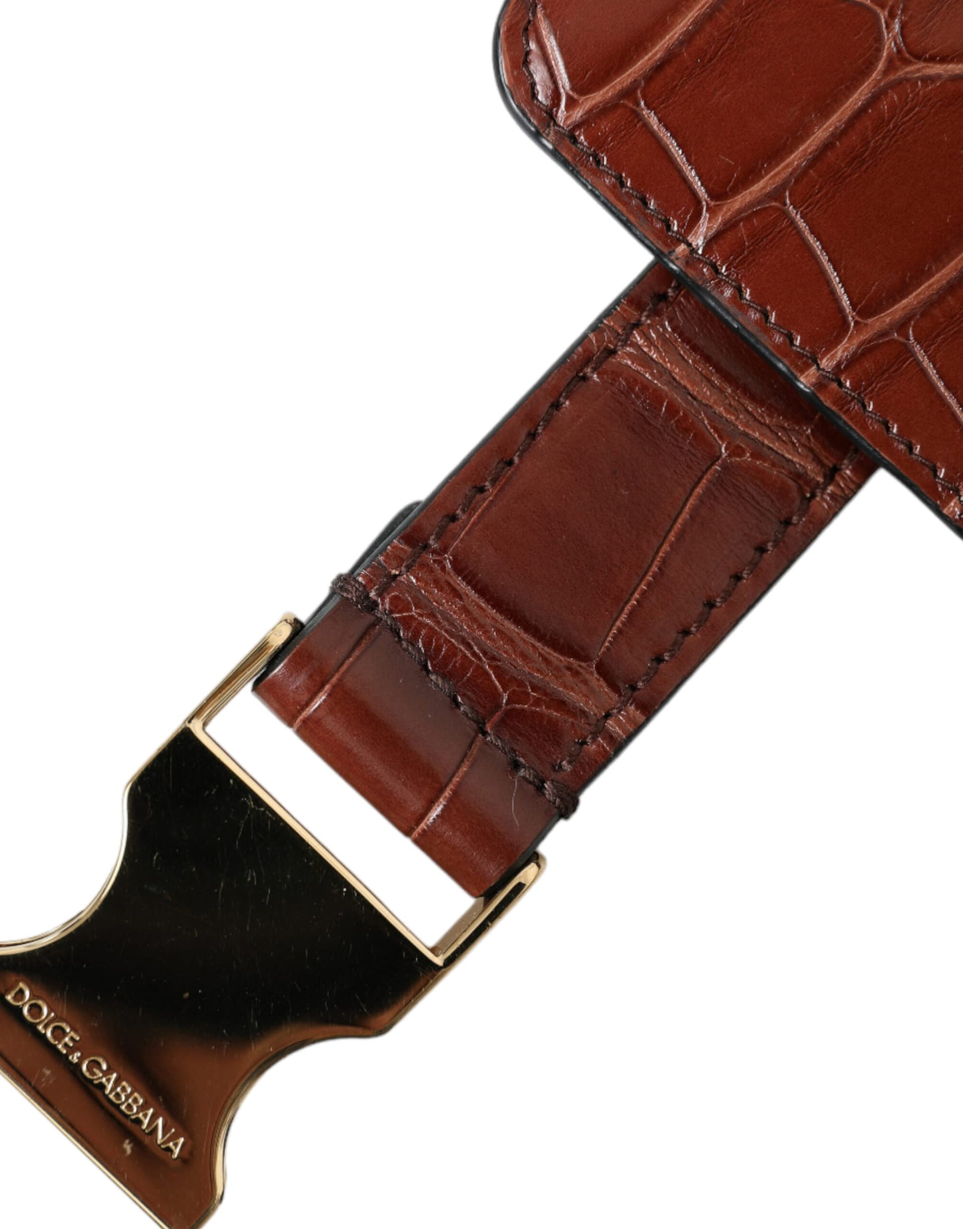 Brown Alligator Leather Airpods Case Coin Purse Wallet - 8