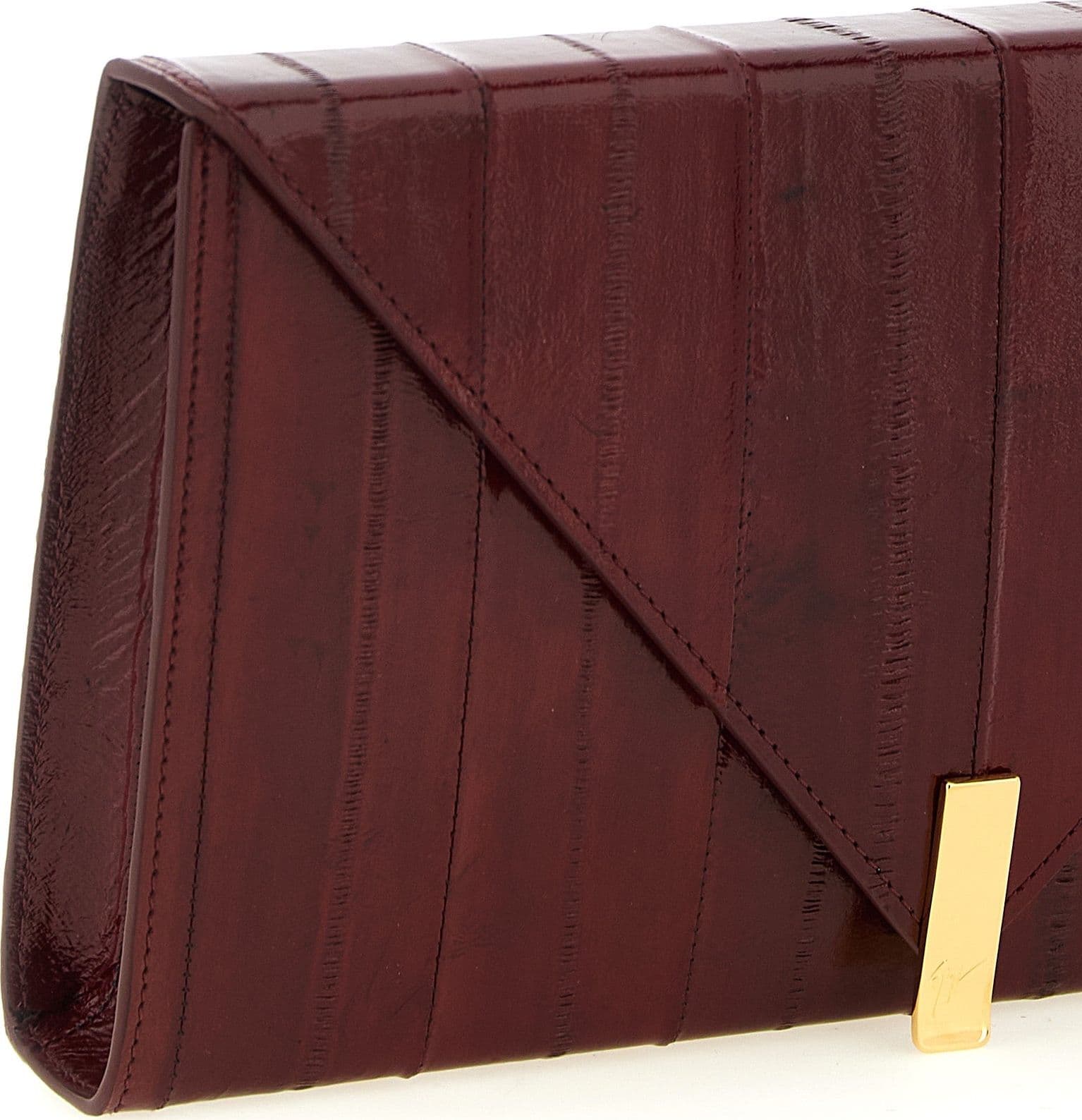 Bordeaux Leather Clutch Bag - 3