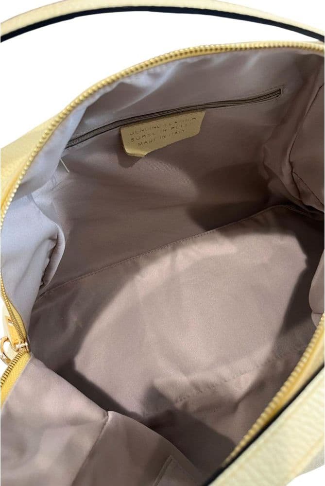 Yellow Leather Women Shoulder Bag - 7