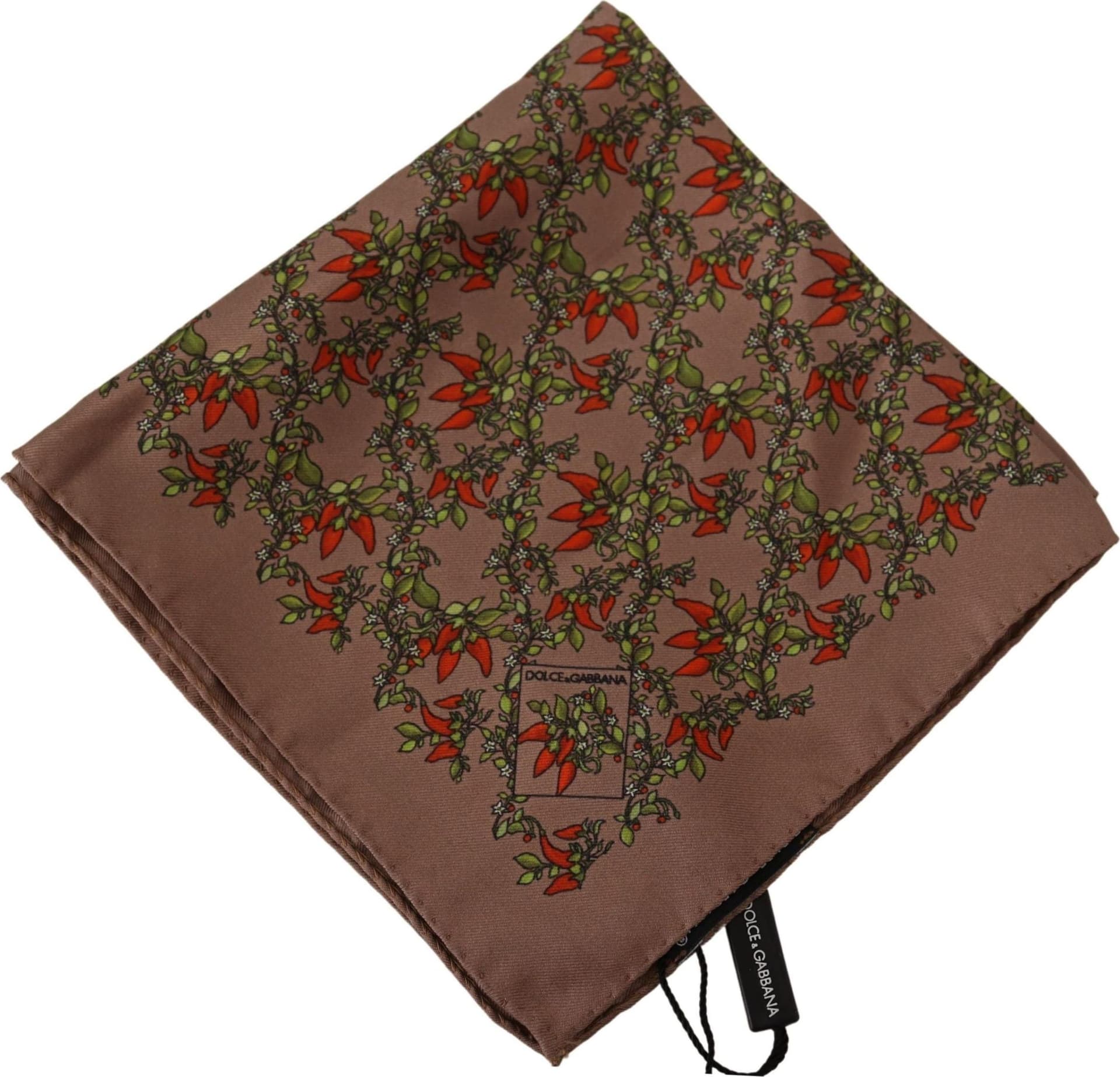 Brown Carrots Print Silk Handkerchief - 2