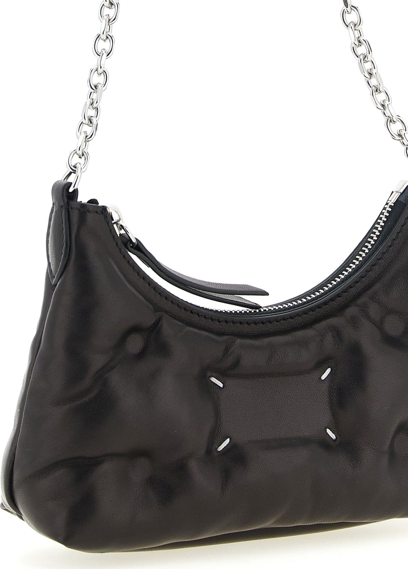 Black Lamb Leather Crossbody Bag - 3