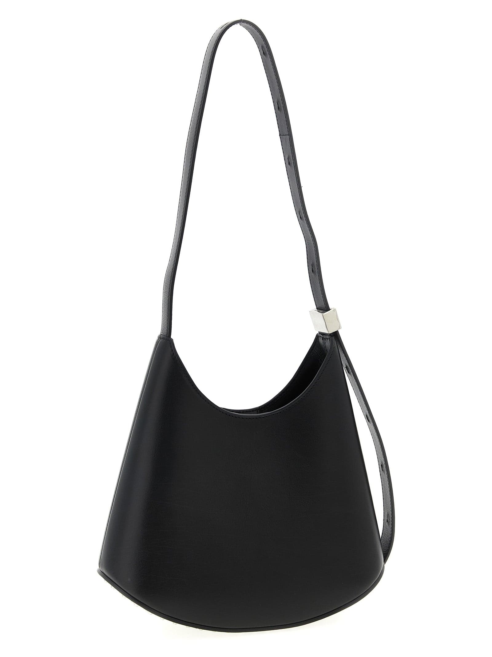 Black Bovine Leather Shoulder Bag - 2