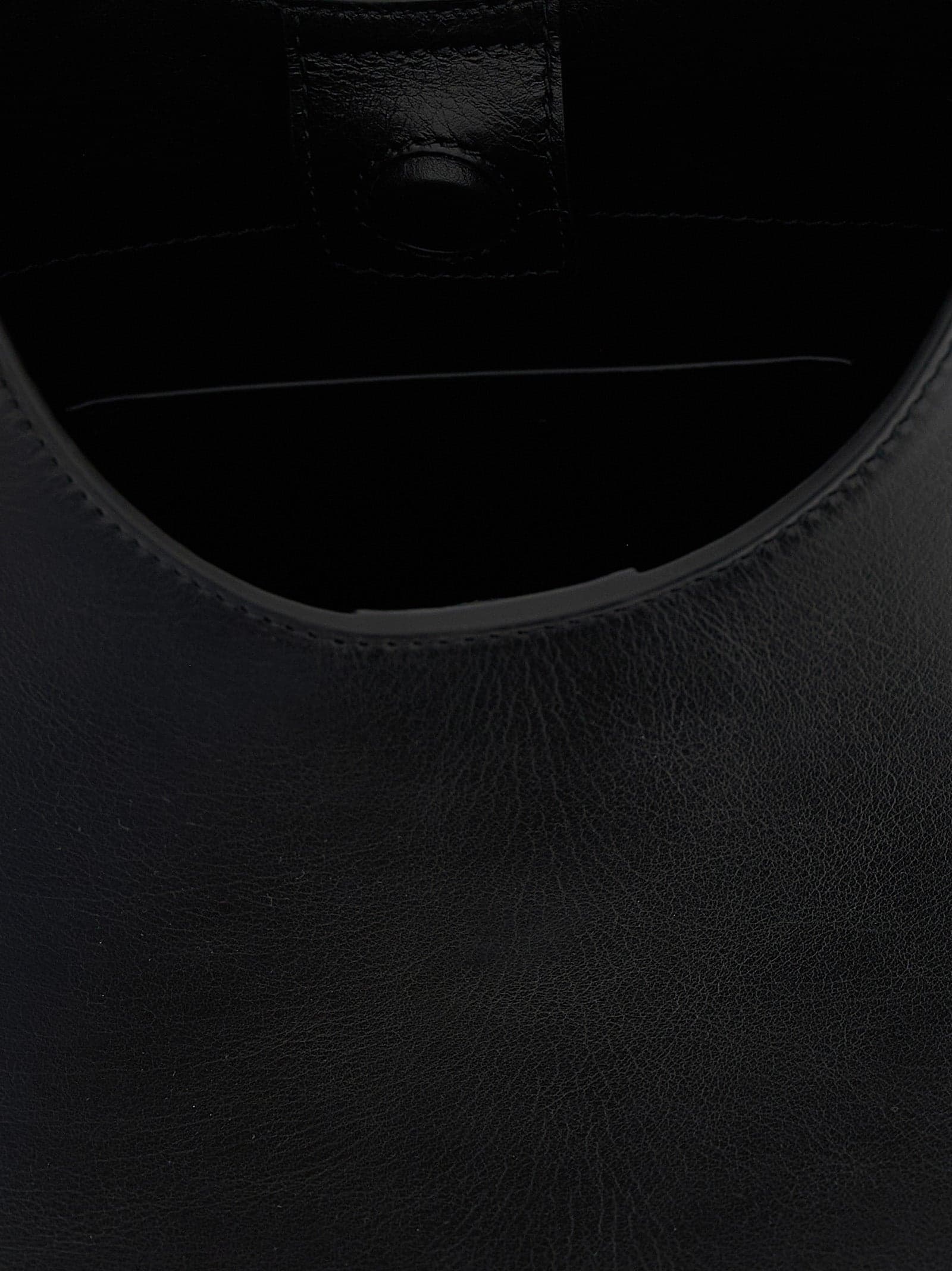 Black Bovine Leather Shoulder Bag - 4