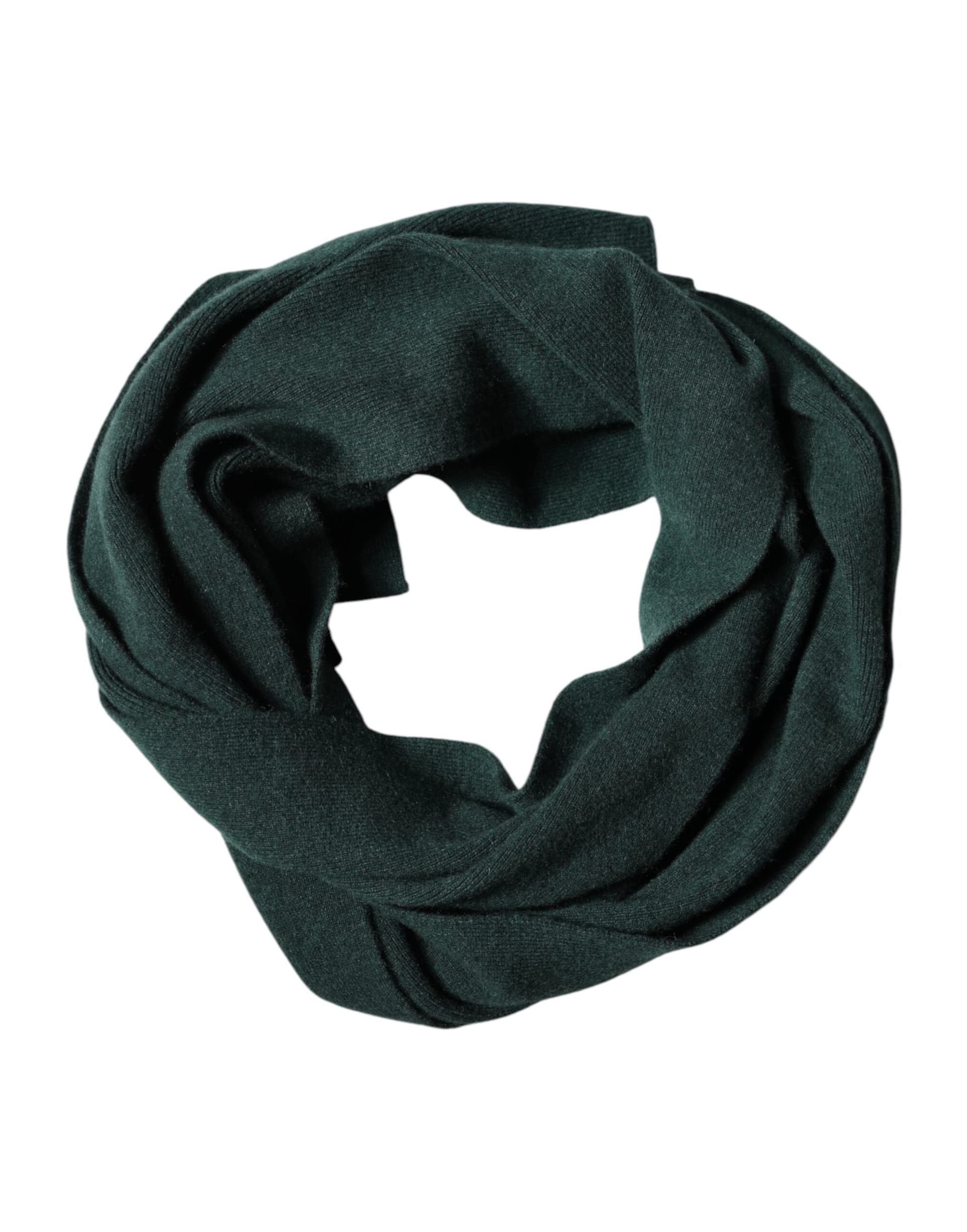 Green Cashmere Knitted Neck Wrap Shawl Scarf - 4