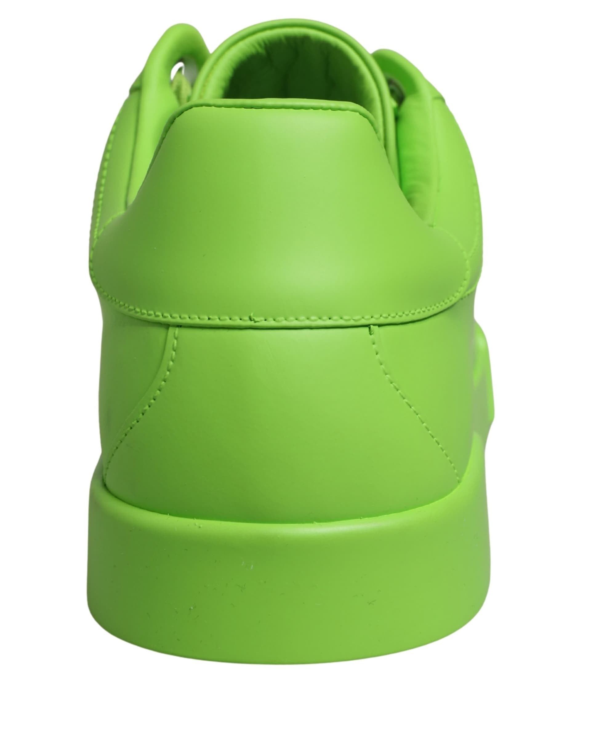 Green Leather Portofino Low Top Sneakers Shoes - 2