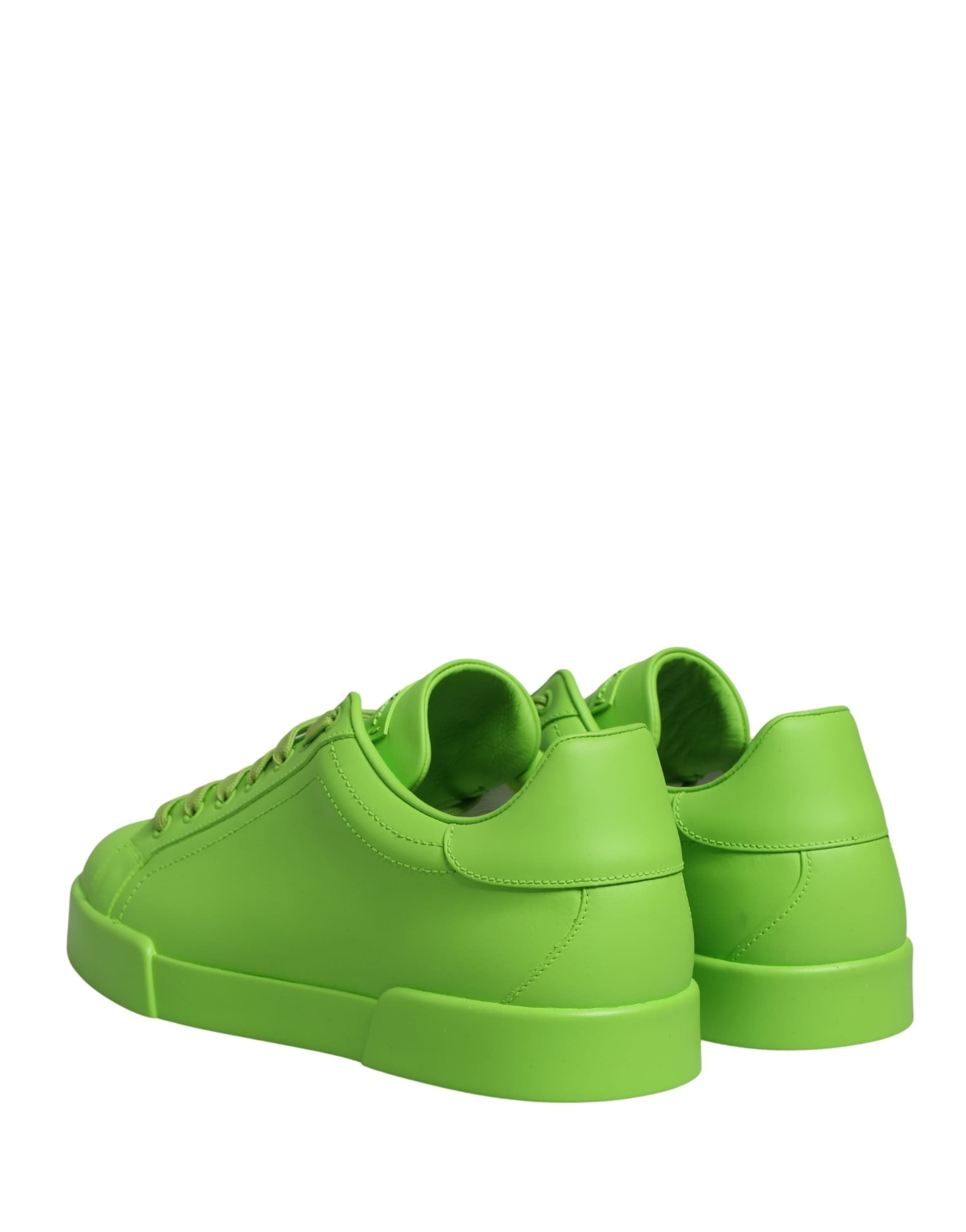 Green Leather Portofino Low Top Sneakers Shoes - 6