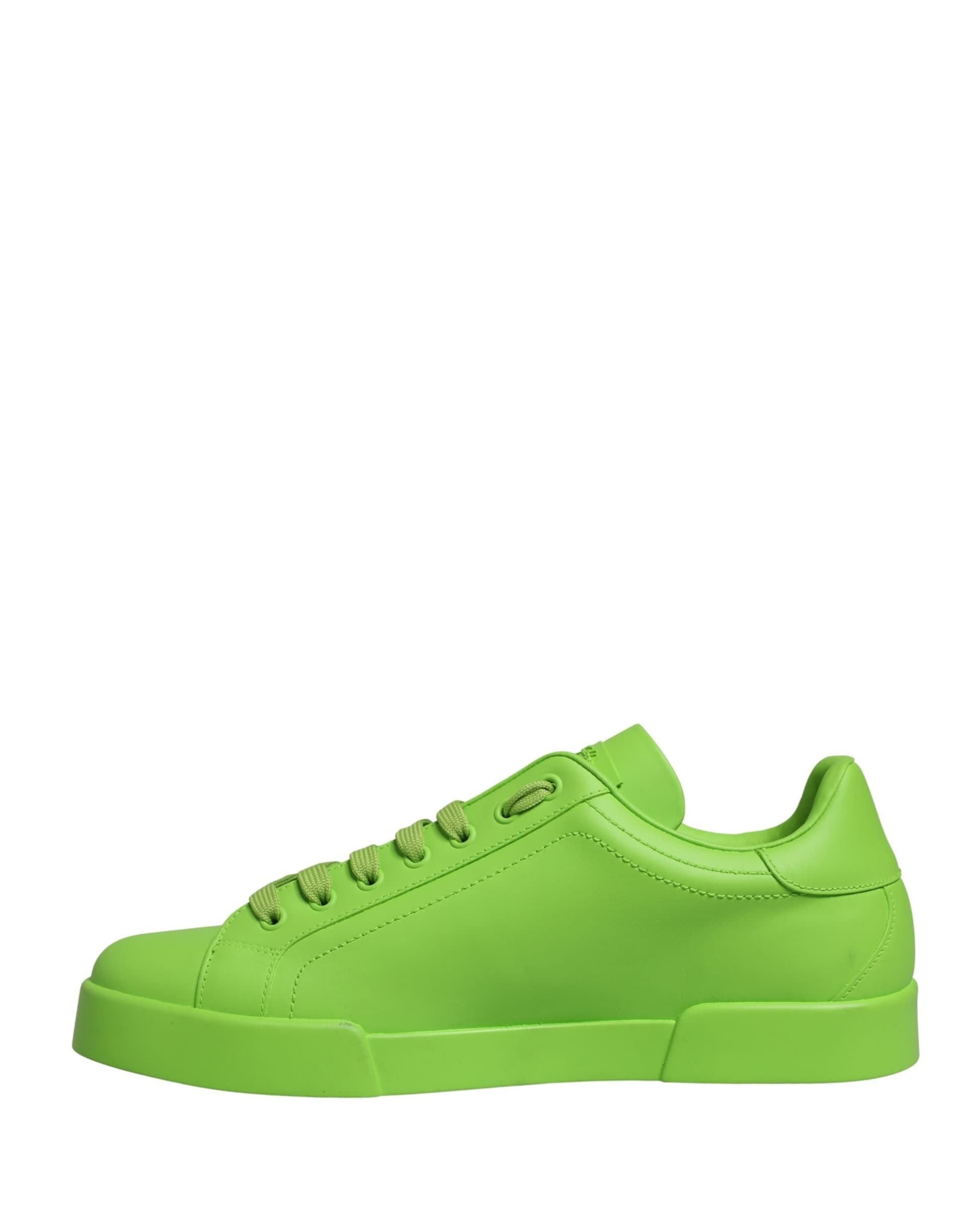 Green Leather Portofino Low Top Sneakers Shoes - 7
