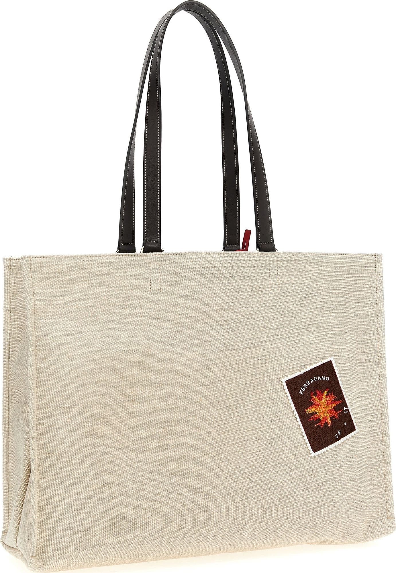 Beige Fabric Tote Bag - 2