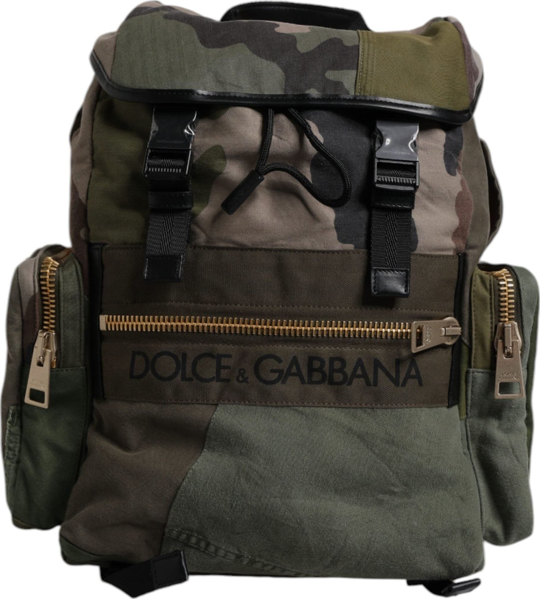 Military Green Patchwork Travel Backpack Bag - 5