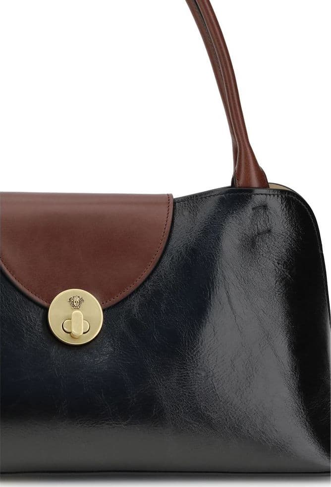 Black Calf Leather Bos Taurus Shoulder Bag - 4