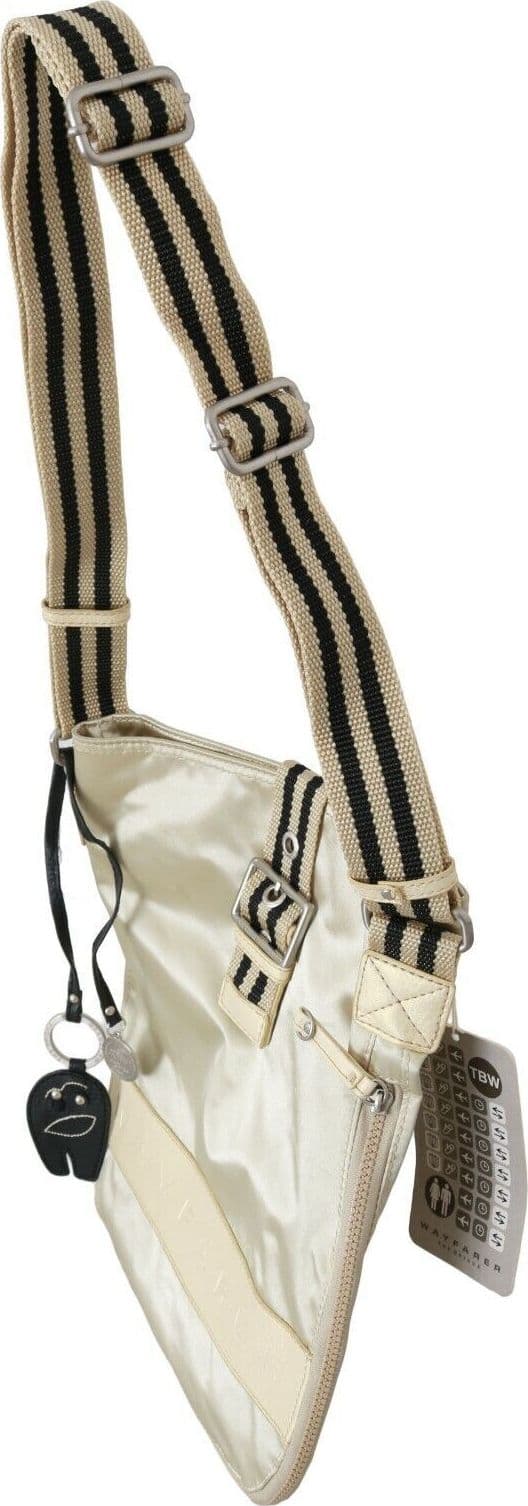 Beige Handbag Shoulder Tote Fabric Purse - 2