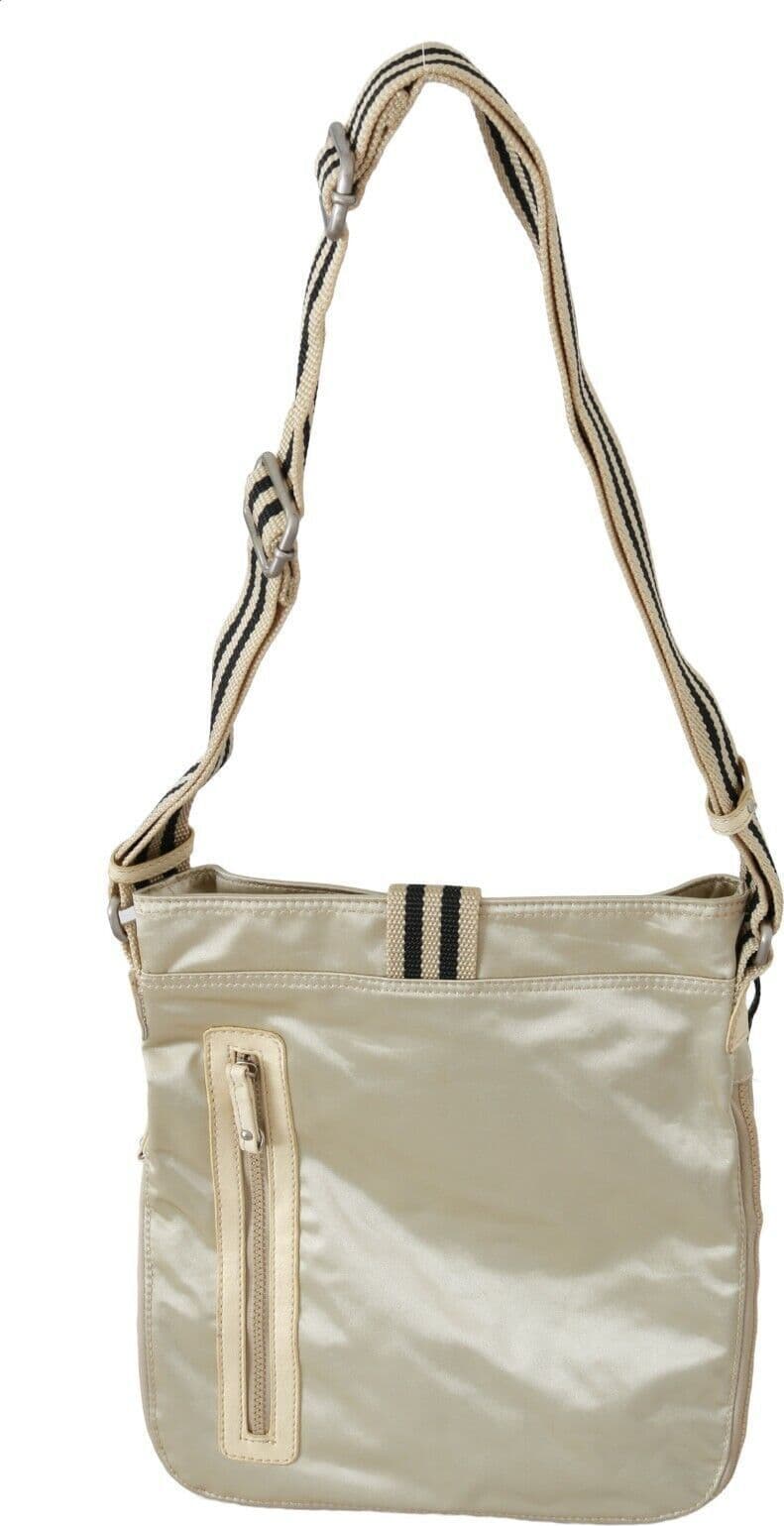 Beige Handbag Shoulder Tote Fabric Purse - 3