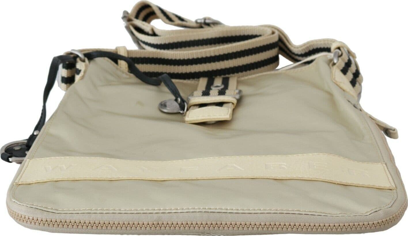 Beige Handbag Shoulder Tote Fabric Purse - 4
