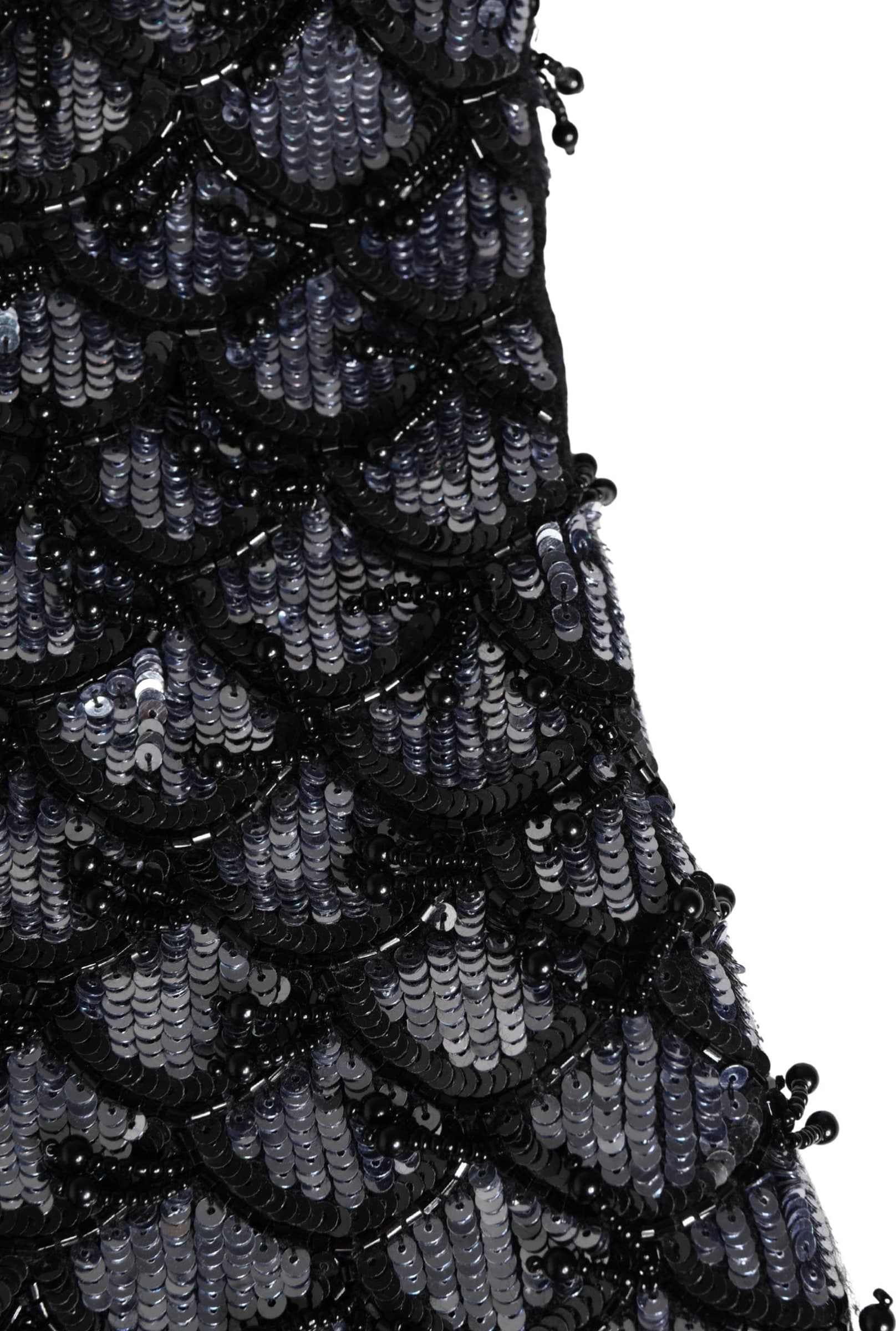 Black Wool Crystal Embellished Balaclava Hat - 5
