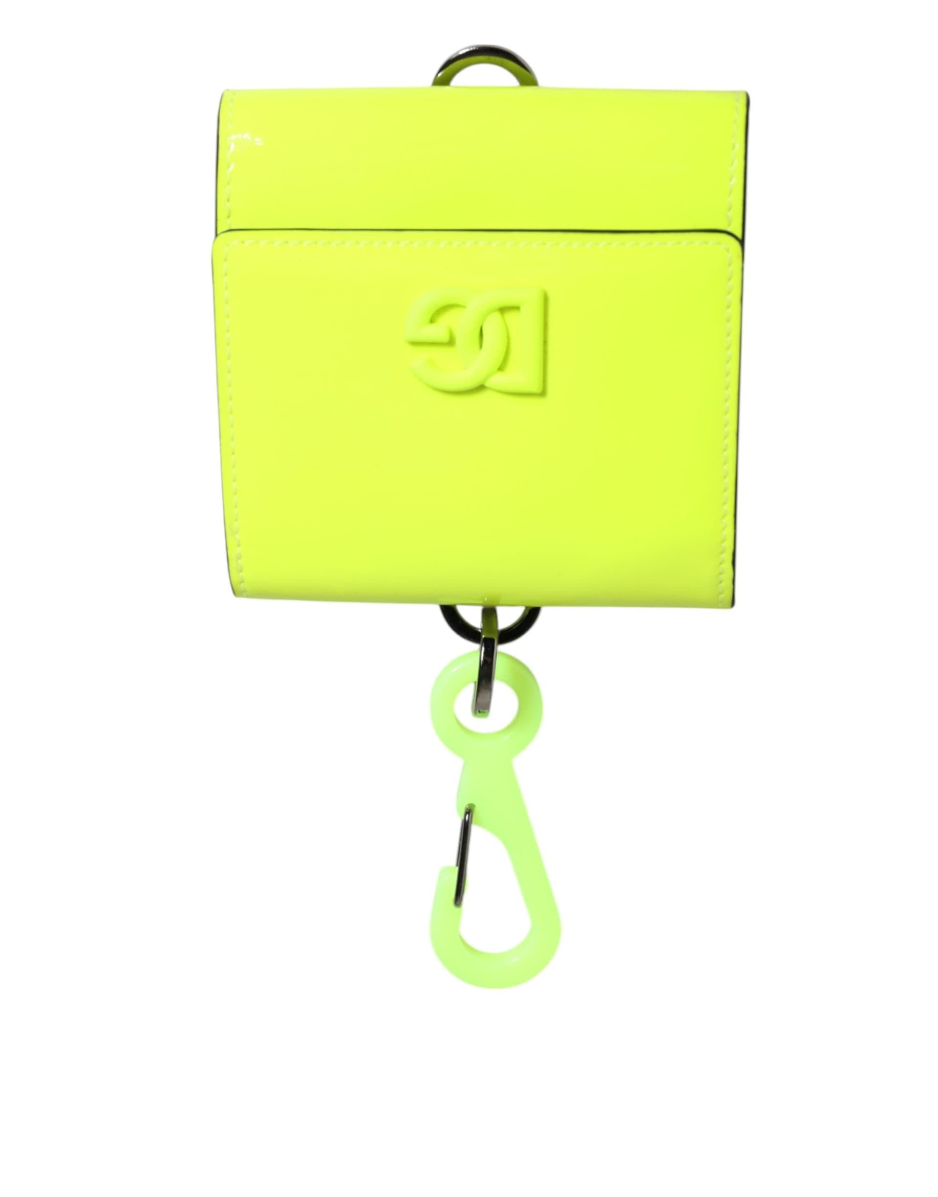 Yellow Green Bifold DG Logo Neck Strap Cardholder Wallet - 2