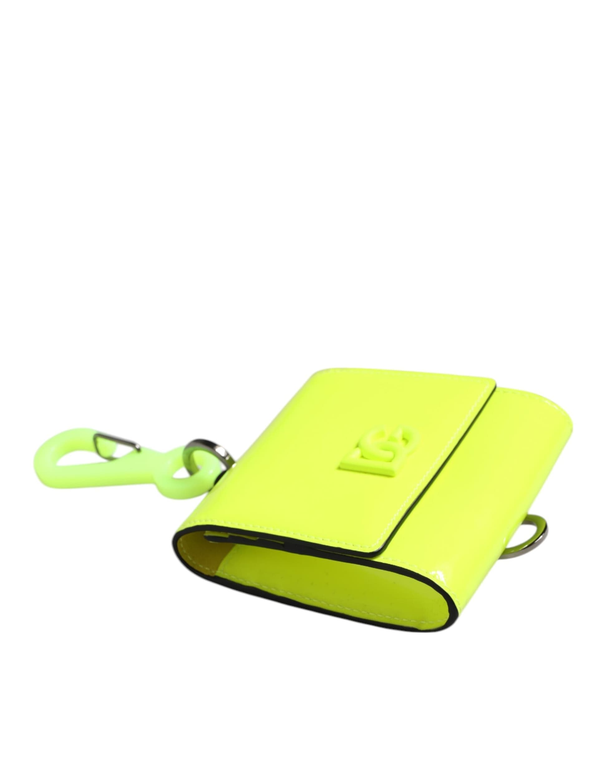 Yellow Green Bifold DG Logo Neck Strap Cardholder Wallet - 3