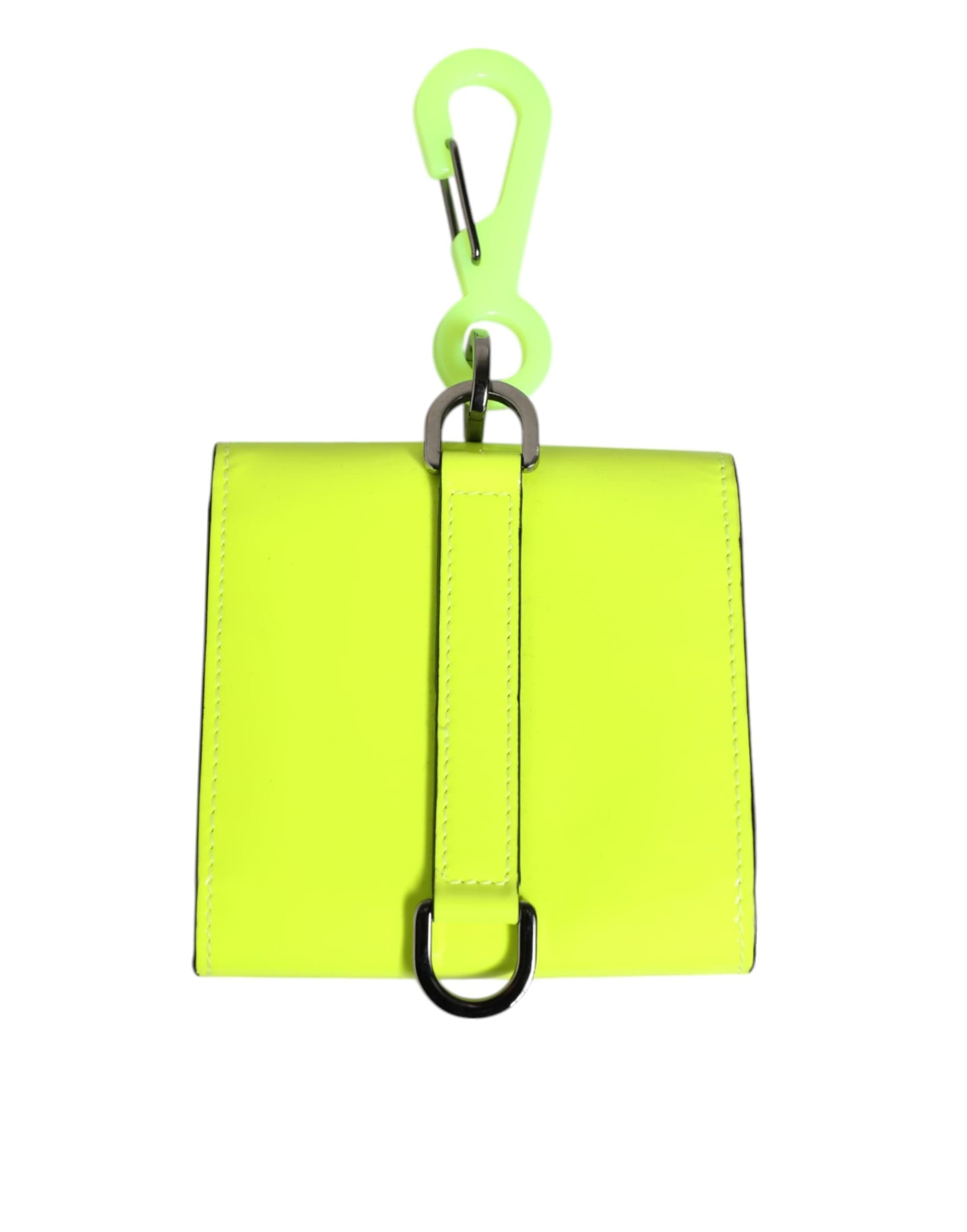 Yellow Green Bifold DG Logo Neck Strap Cardholder Wallet - 5