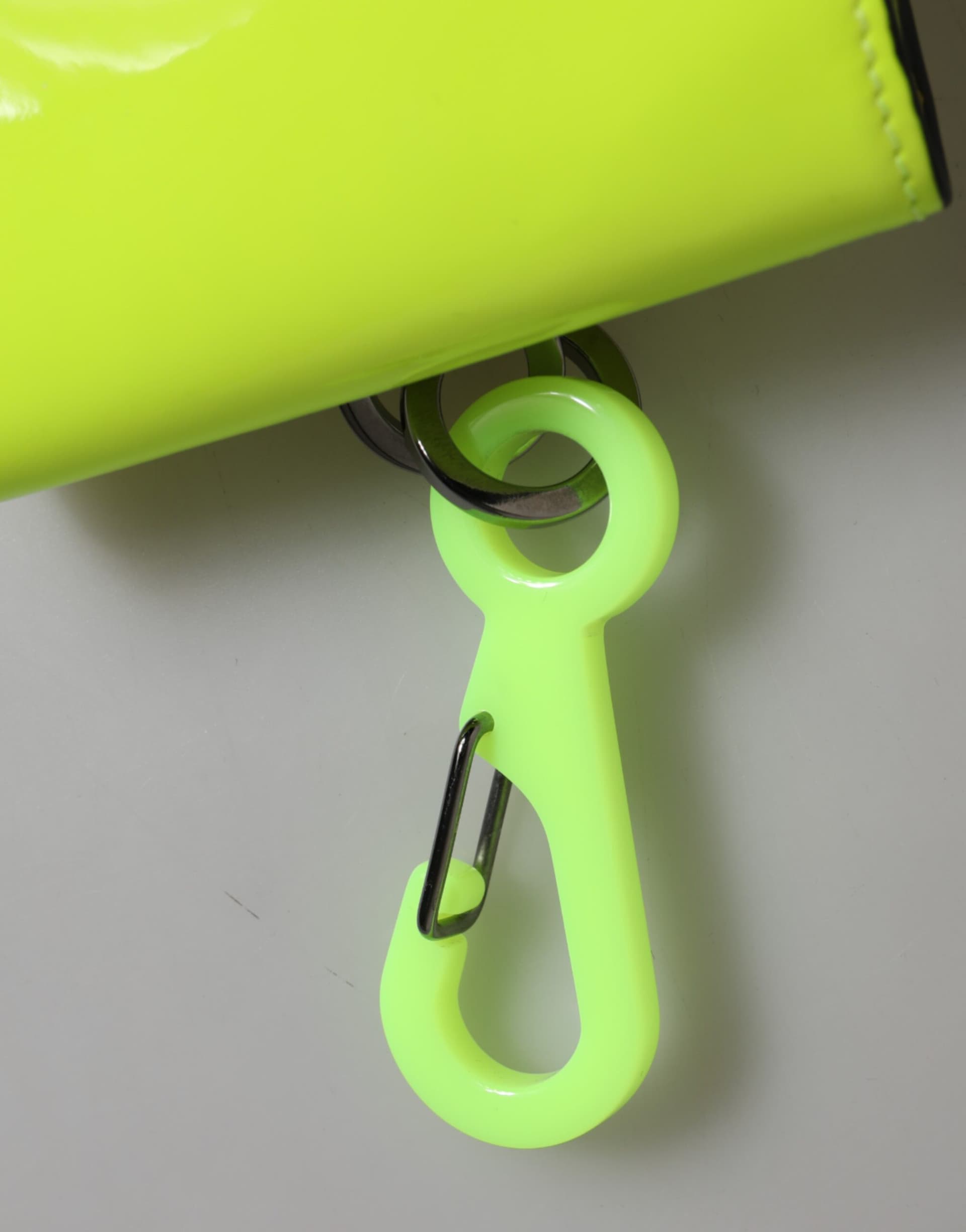 Yellow Green Bifold DG Logo Neck Strap Cardholder Wallet - 7